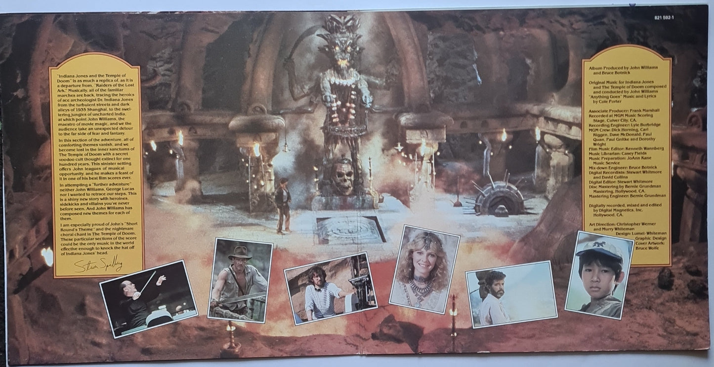 John Williams – Indiana Jones And The Temple Of Doom (The Original Motion Picture Soundtrack)- 1984 - Vinyl Record