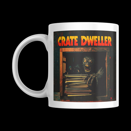 Crate Dweller (Design #1) - [Vinyl Record Enthusiast Mug] 'Spins & Screams' HALLOWEEN Horror Collection