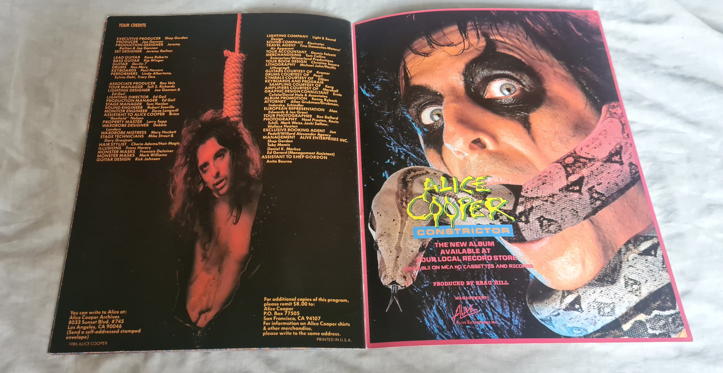 ALICE COOPER- 1986 THE NIGHTMARE RETURNS TOUR- TOUR BOOK- PROGRAM
