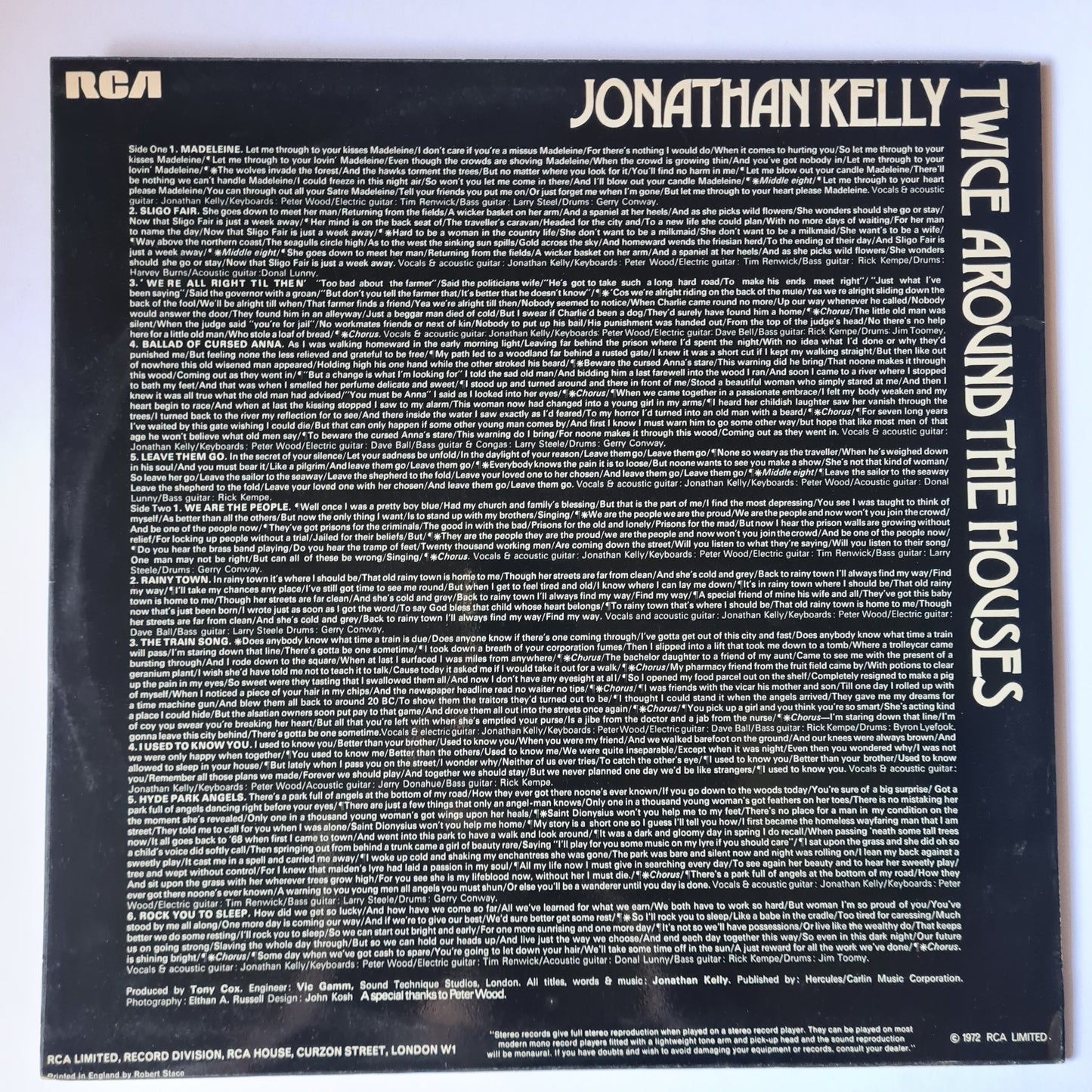 CLEARANCE STOCK! - JONATHAN KELLY - VINYL RECORD