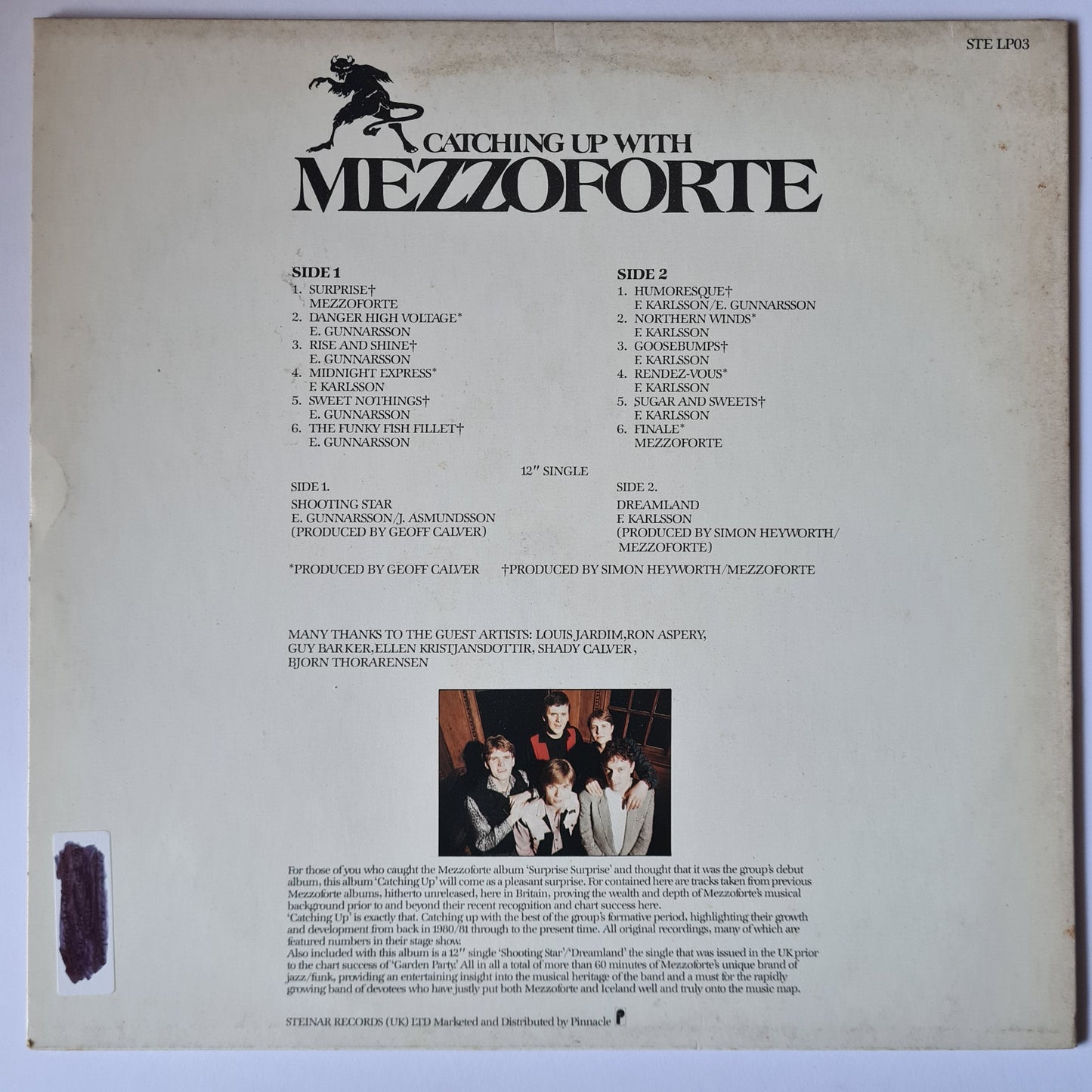 Mezzoforte ‎– Catching Up With Mezzoforte (Early Recordings)- 1983- Vinyl Record