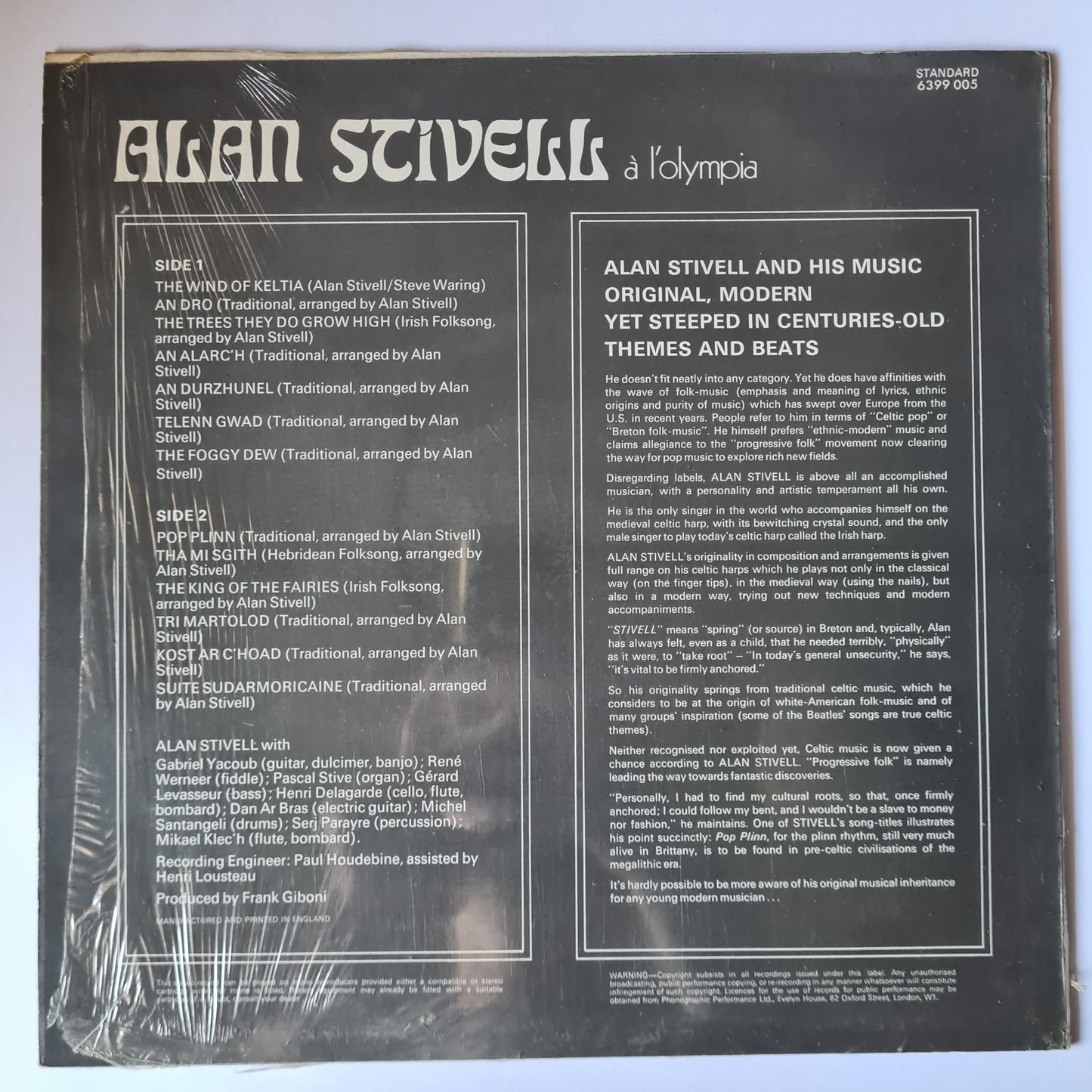 CLEARANCE STOCK! - ALAN STIVELL - VINYL RECORD