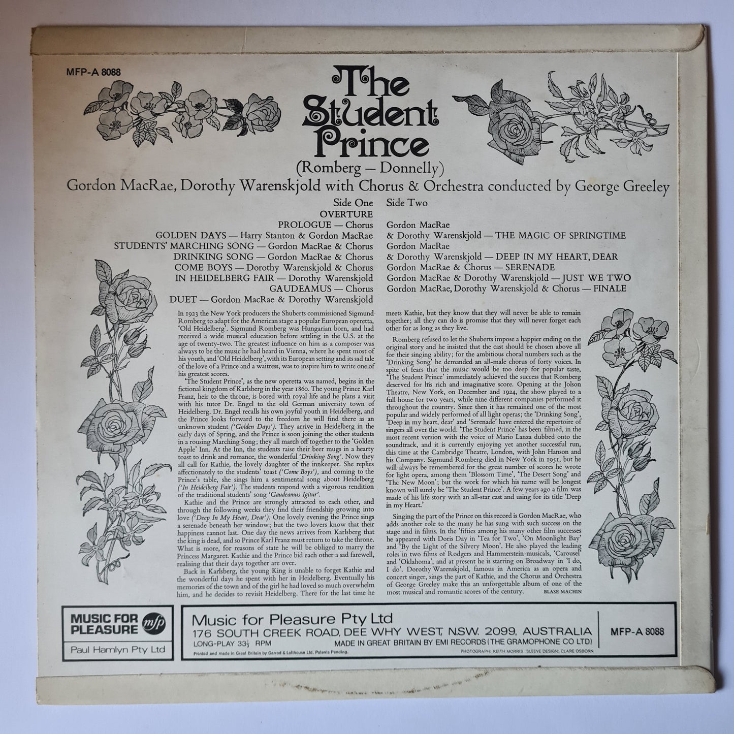 CLEARANCE STOCK! SOUNDTRACK: THE STUDENT PRINCE - VINYL RECORD