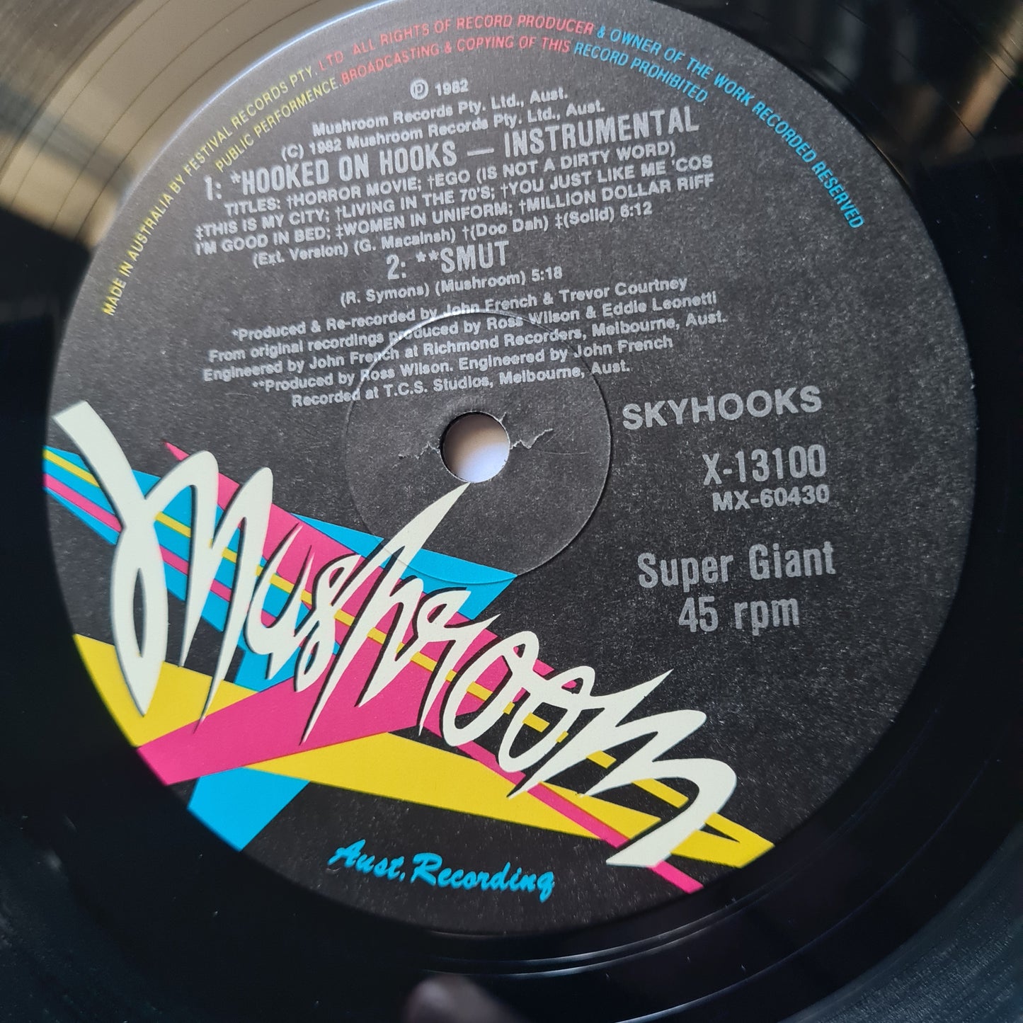 Skyhooks – Hooked On Hooks - 1982 (12inch Single) - Vinyl Record