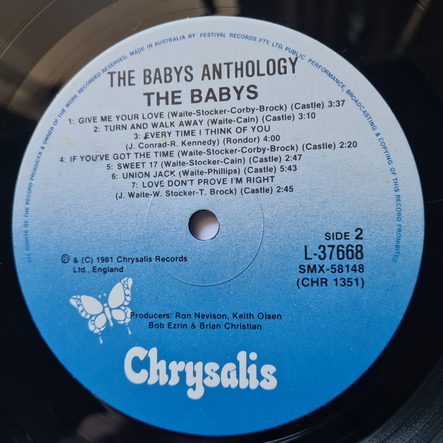 The Babys - The Babys Anthology - 1981 - Vinyl Record