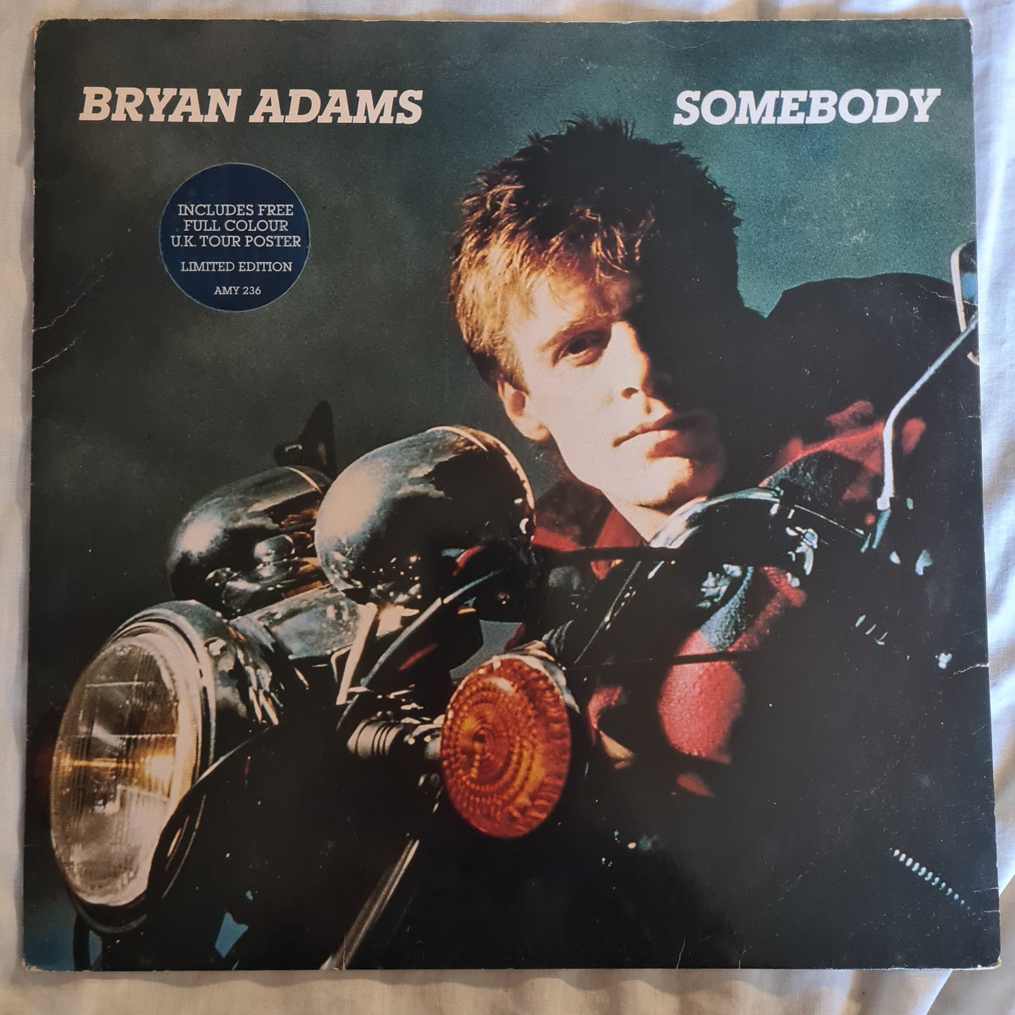 Bryan Adams – Somebody - 1984 (12inch Single with UK Tour Poster) - Vinyl Record