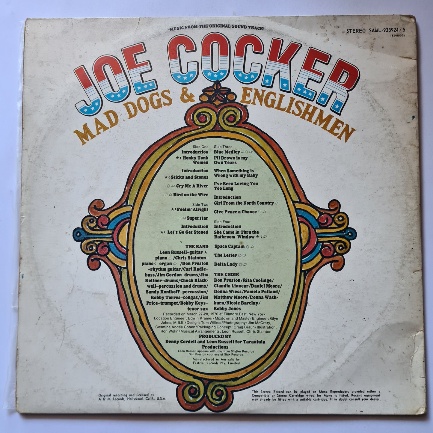 Joe Cocker – Mad Dogs & Englishmen  - 1970 (2LP Gatefold) -Vinyl Record