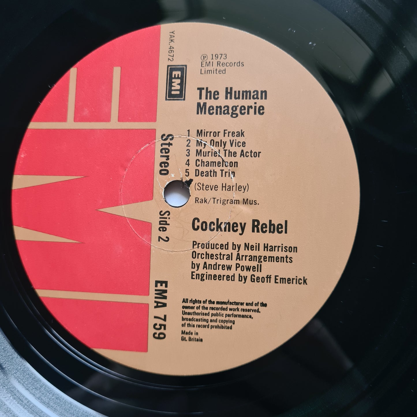 Cockney Rebel – The Human Menagerie - 1973 (UK 1973 Pressing) - Vinyl Record LP