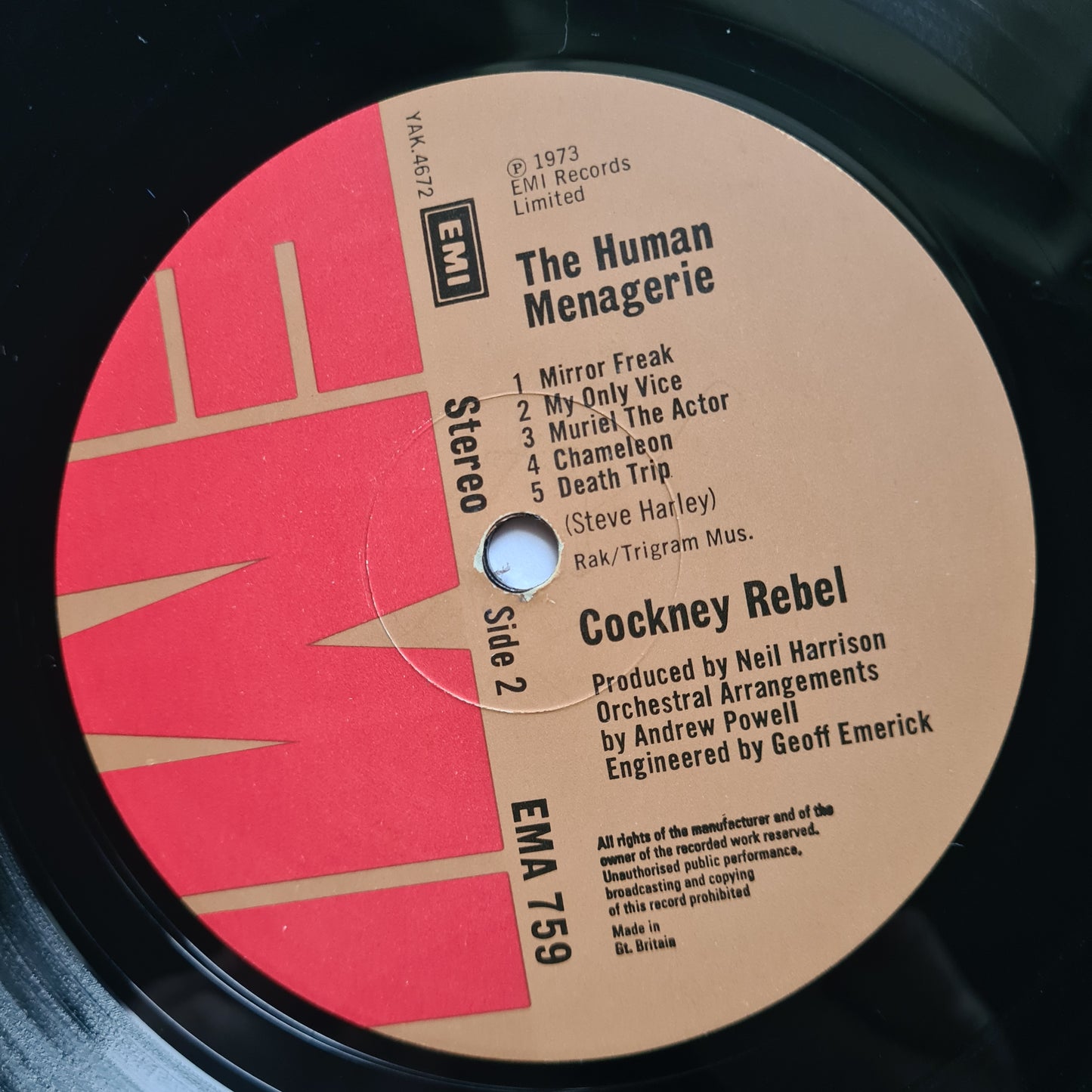 Cockney Rebel – The Human Menagerie - 1973 (UK 1973 Pressing) - Vinyl Record LP