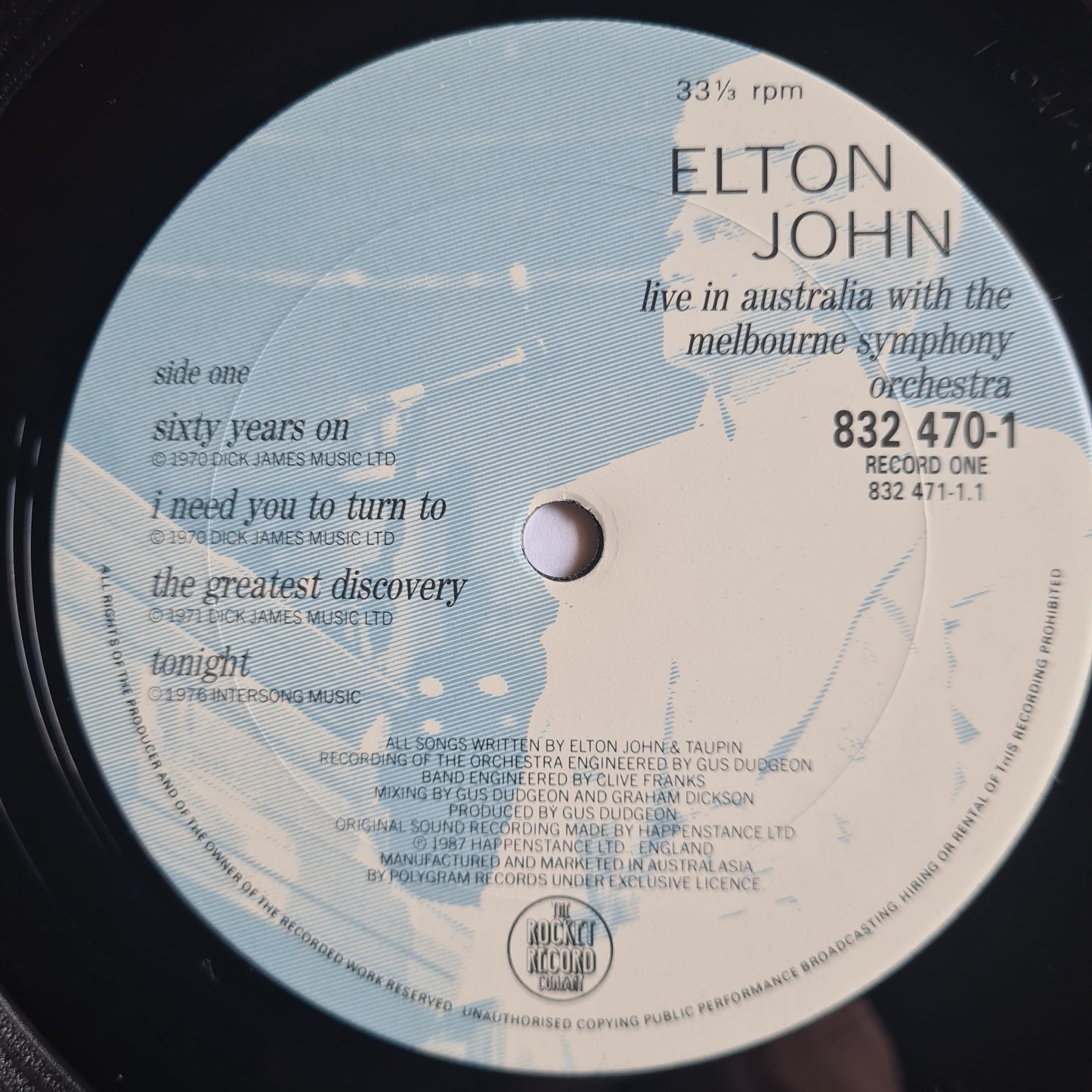 Elton John – Live In Australia With The Melbourne Symphony Orchestra (2LP) - 1987 - Vinyl Record