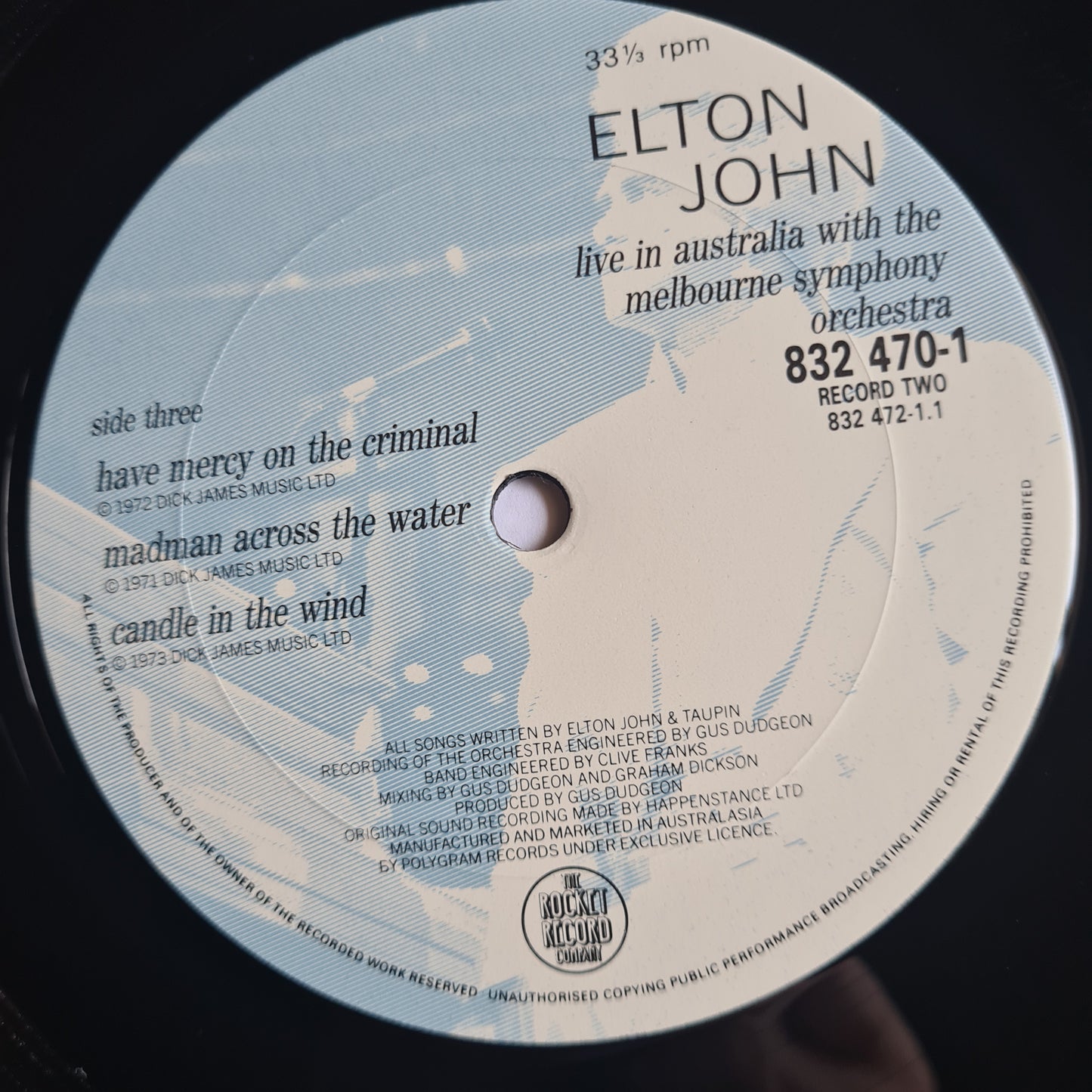 Elton John – Live In Australia With The Melbourne Symphony Orchestra (2LP) - 1987 - Vinyl Record