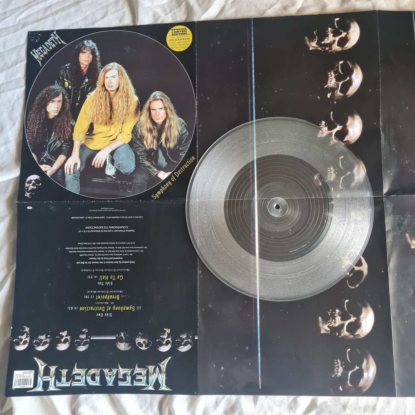 Megadeth – Symphony Of Destruction (12 inch Single Clear Vinyl) with Poster - 1992 - Vinyl Record LP