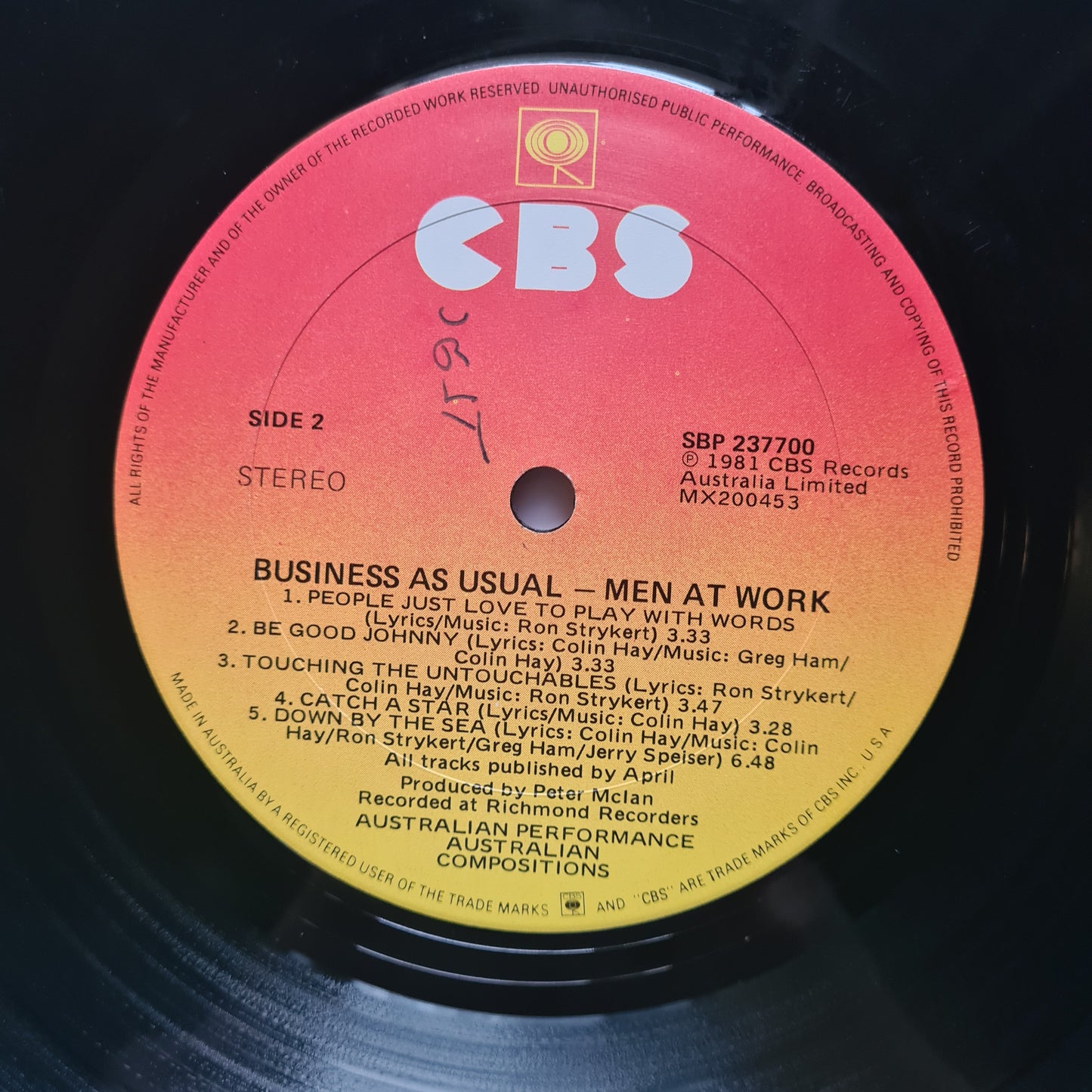 Men At Work – Business As Usual - 1981 - Vinyl Record