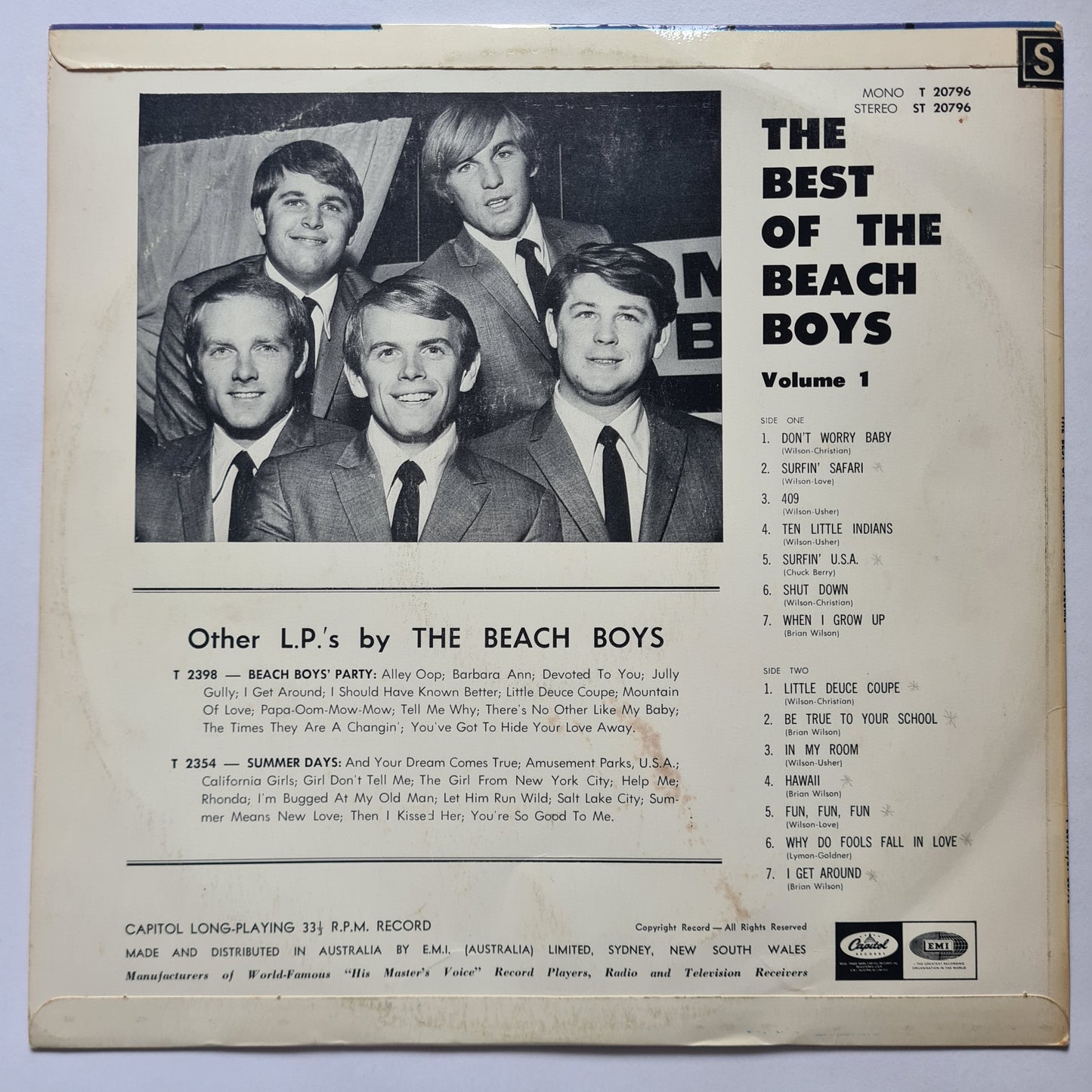 The Beach Boys – The Best Of The Beach Boys Volume 1 - 1966 (reissue) - Vinyl Record