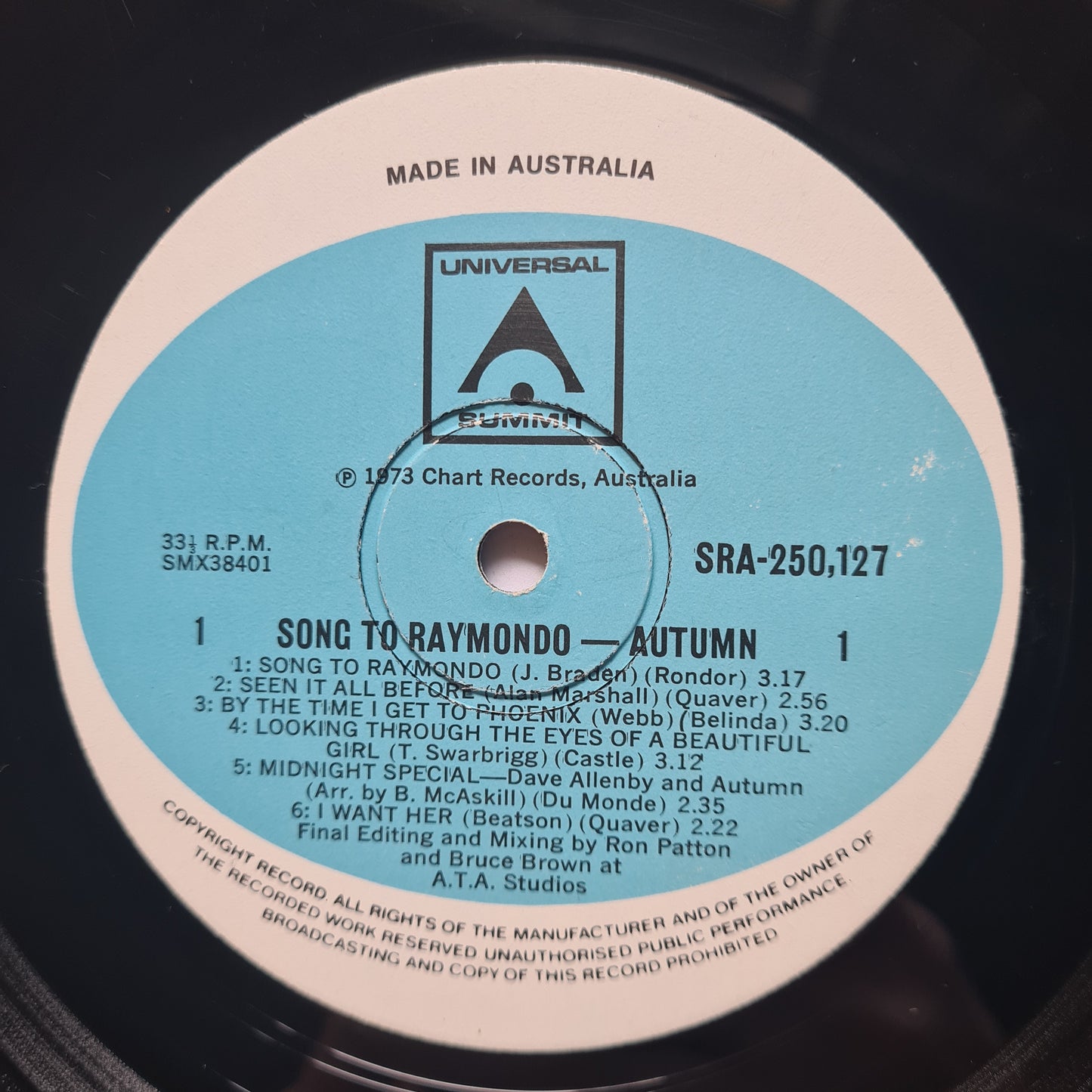 Autumn – Song To Raymondo - 1971 (1973 second pressing) - Vinyl Record