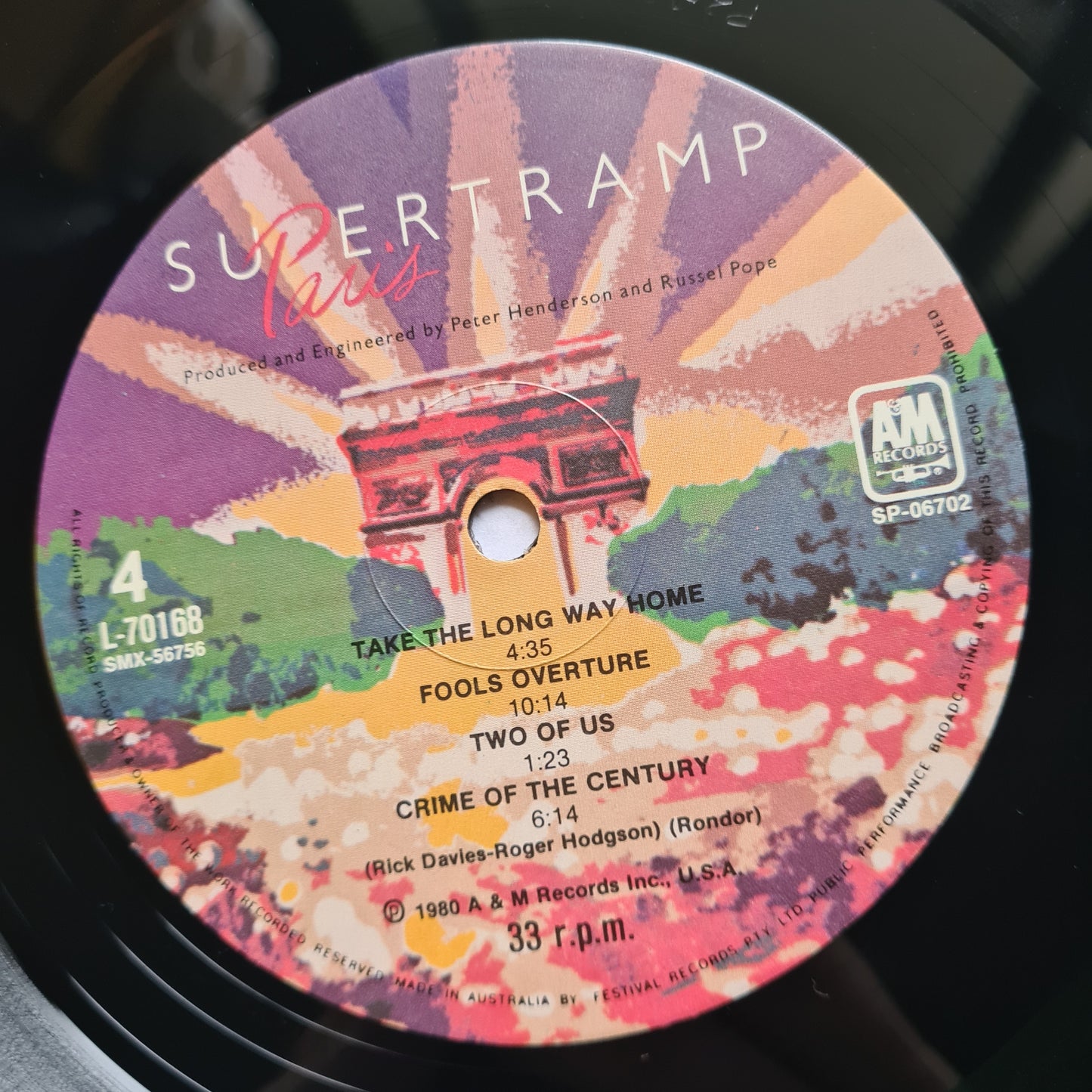 Supertramp – Paris: Double Live Album - 1980 (2LP gatefold) - Vinyl Record