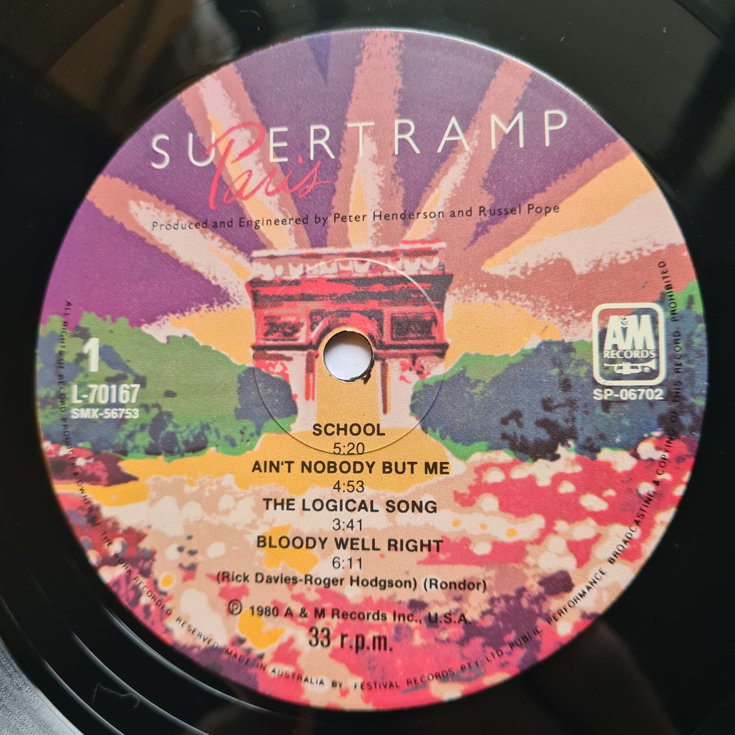 Supertramp – Paris: Double Live Album - 1980 (2LP gatefold) - Vinyl Record