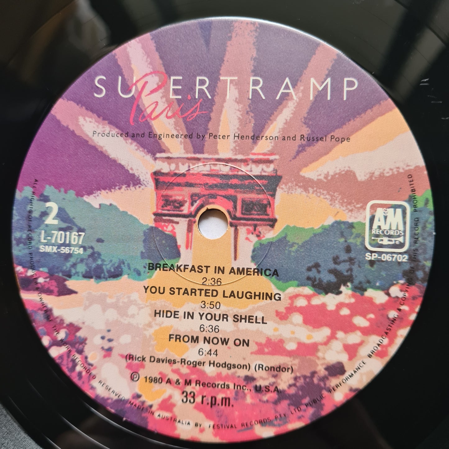 Supertramp – Paris: Double Live Album - 1980 (2LP gatefold) - Vinyl Record