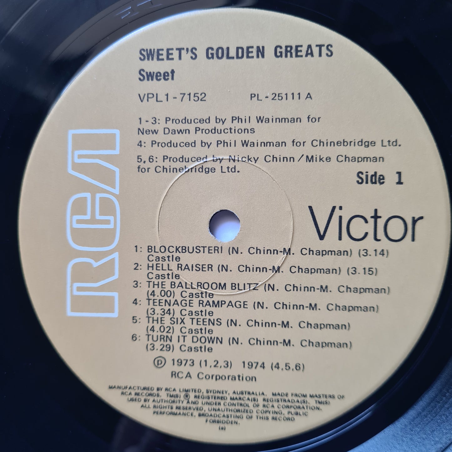 The Sweet – Sweet's Golden Greats - 1977 - Vinyl Record (Greatest Hits)