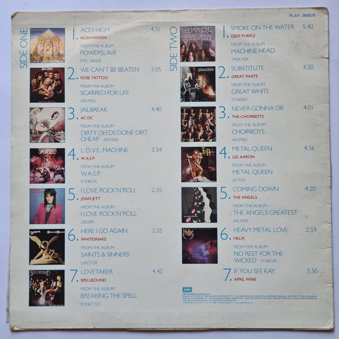 Various Artists/Hits album - Rock Hard - 1984 - Vinyl Record LP