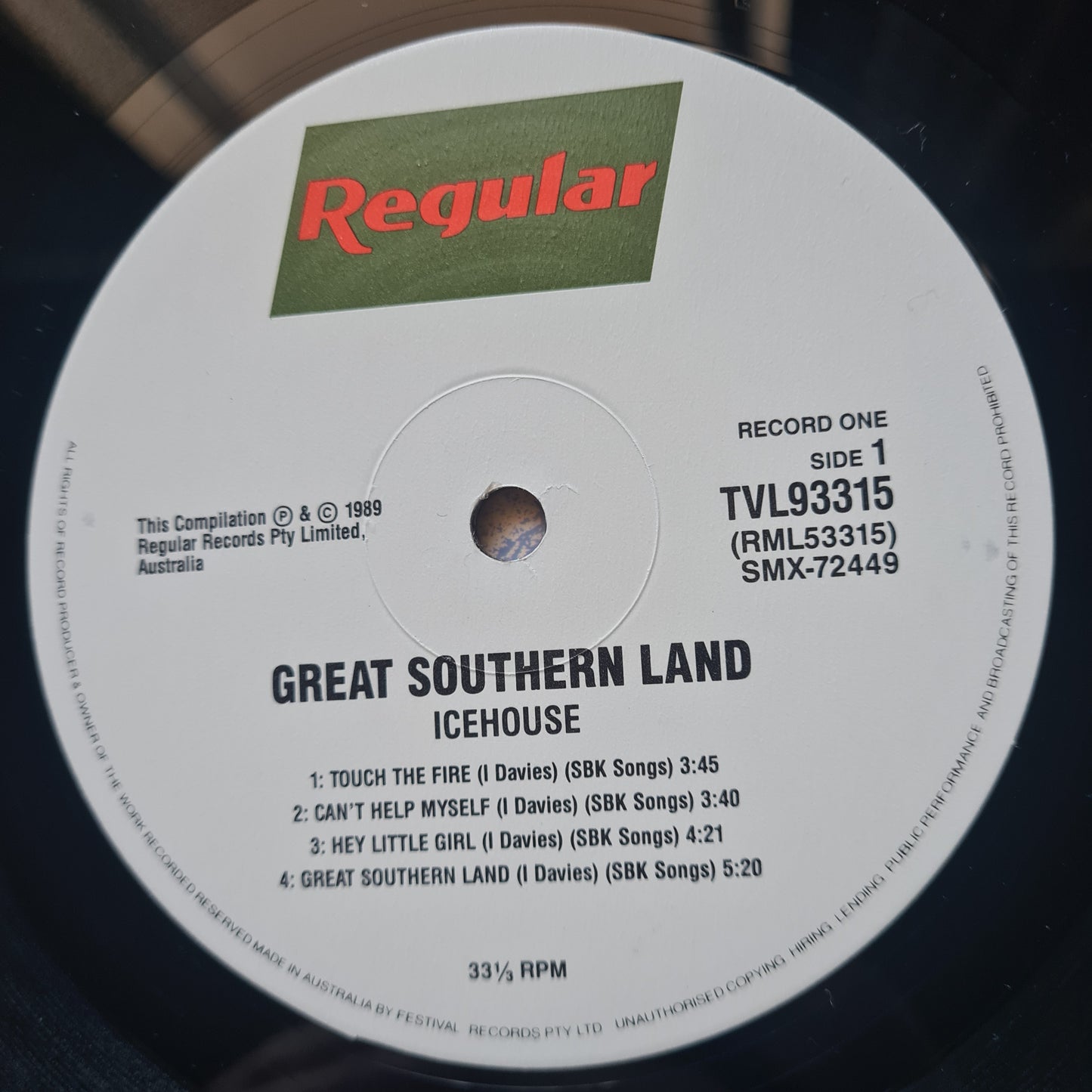 Icehouse – Great Southern Land - 1989 (2LP Greatest Hits) Vinyl Record