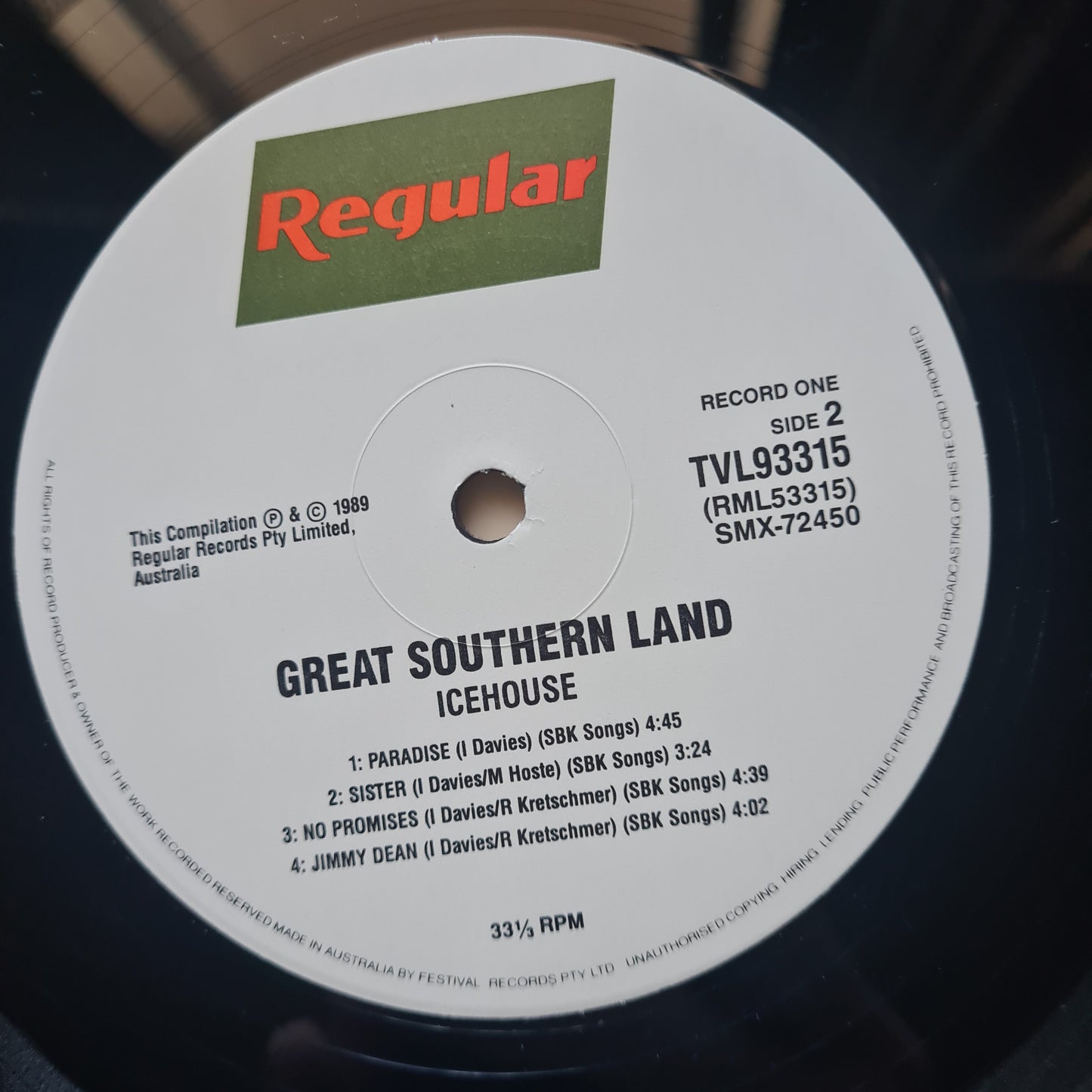 Icehouse – Great Southern Land - 1989 (2LP Greatest Hits) Vinyl Record