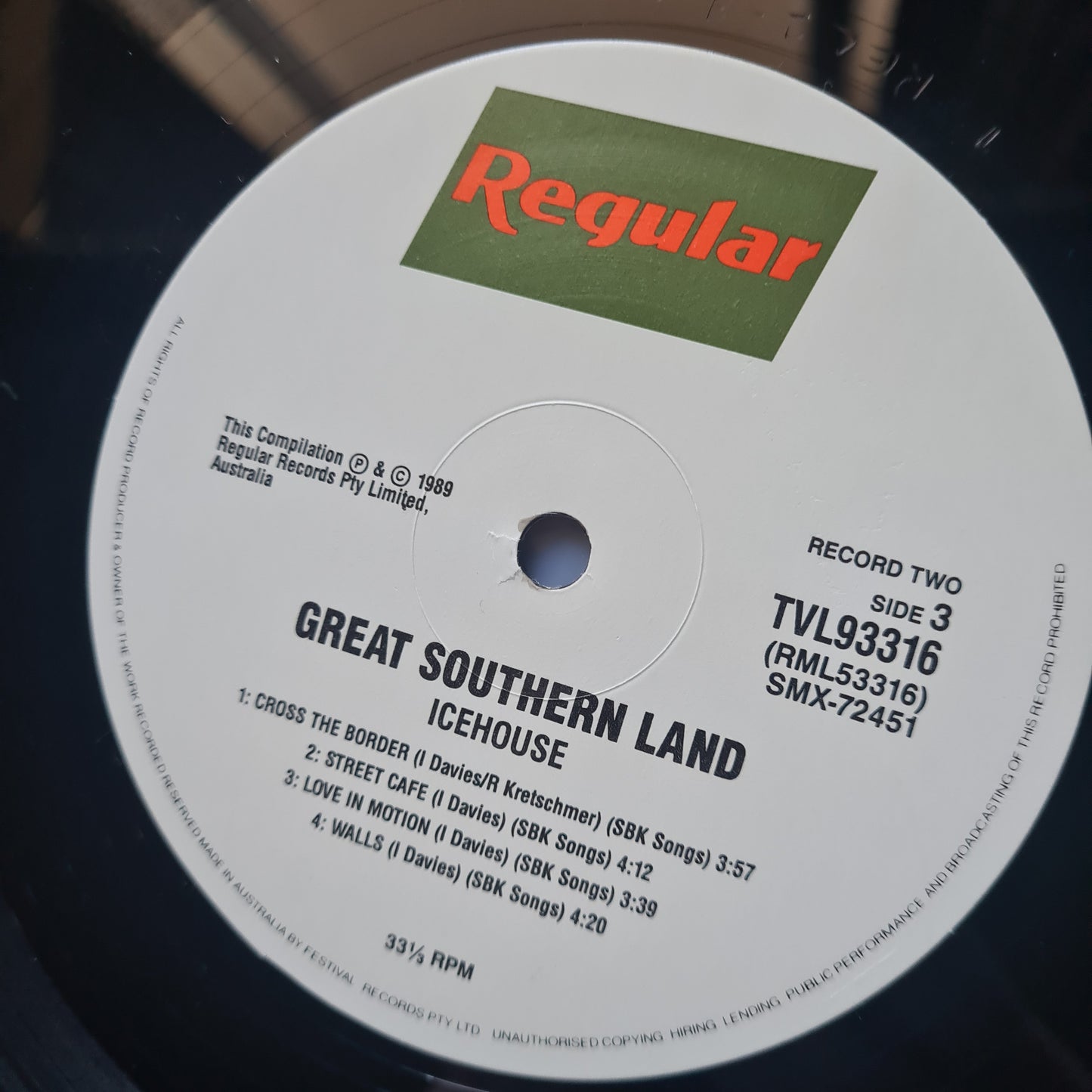 Icehouse – Great Southern Land - 1989 (2LP Greatest Hits) Vinyl Record