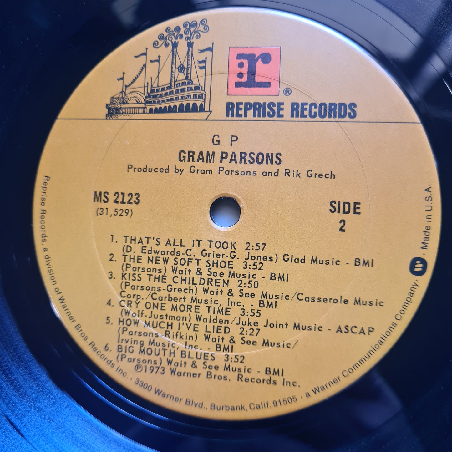 Gram Parsons – GP - 1973 - 1975 USA  Gatefold Pressing - Vinyl Record LP