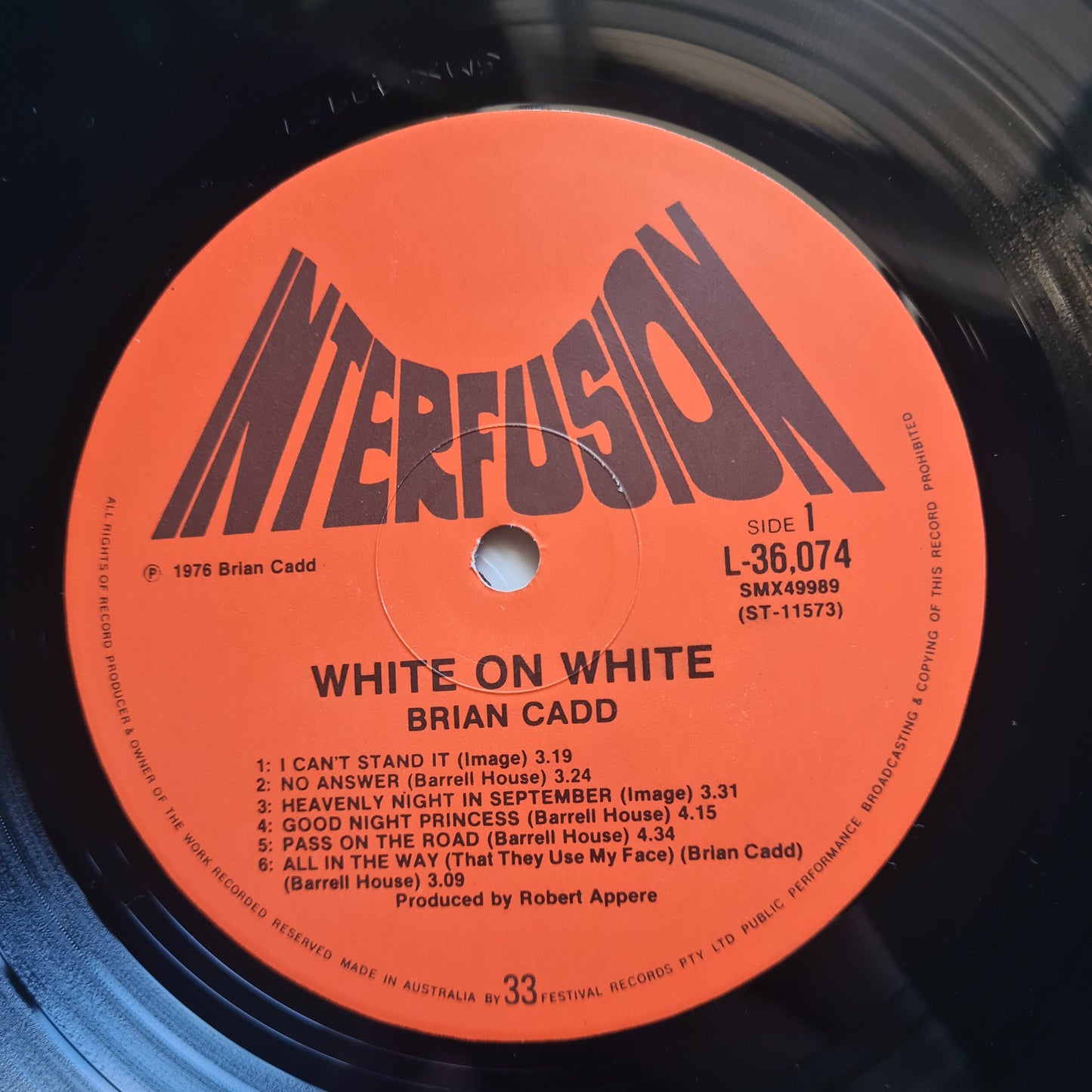 Brian Cadd – White On White - 1976 - Vinyl Record LP