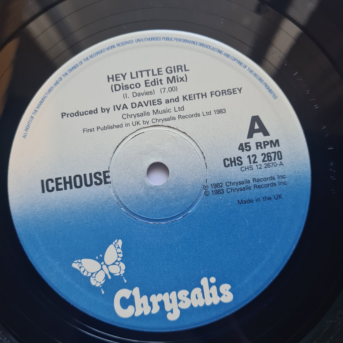 Icehouse – 'Hey Little Girl' Disco Mix 12" Single - 1983 - Vinyl Record