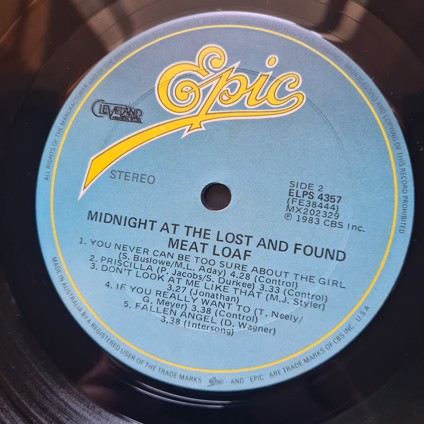 Meat Loaf – Midnight At The Lost And Found - 1983 - Vinyl Record LP