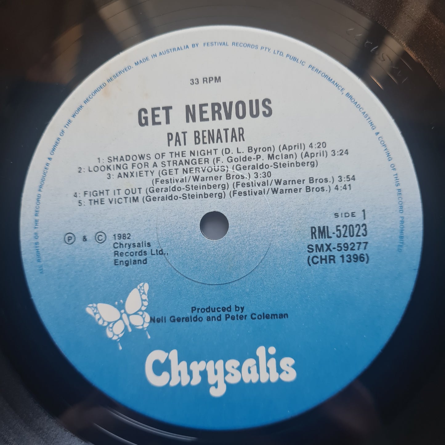 Pat Benatar – Get Nervous - 1982 - Vinyl Record LP