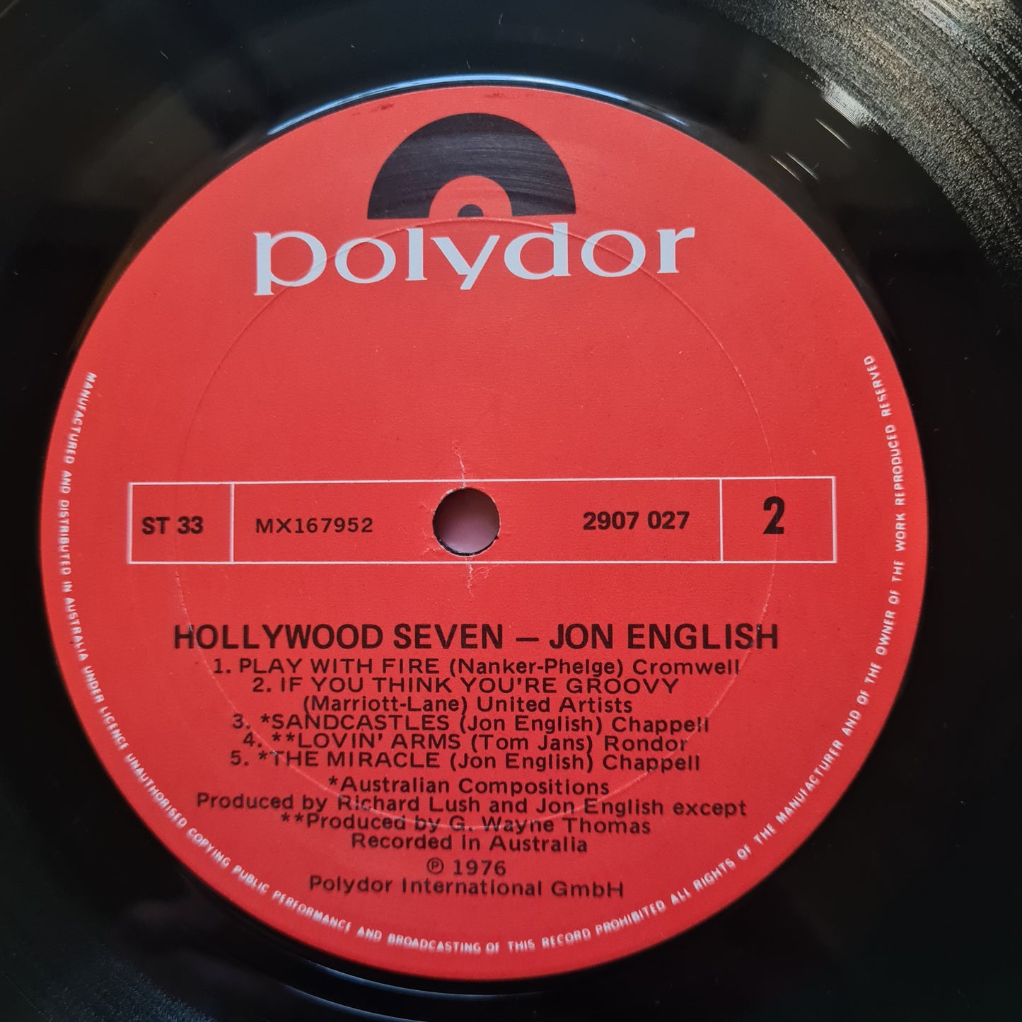 Jon English – Hollywood Seven - 1978 - Vinyl Record LP