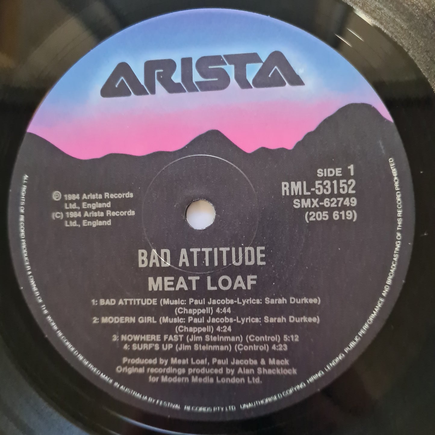 Meat Loaf – Bad Attitude - 1984 - Vinyl Record LP