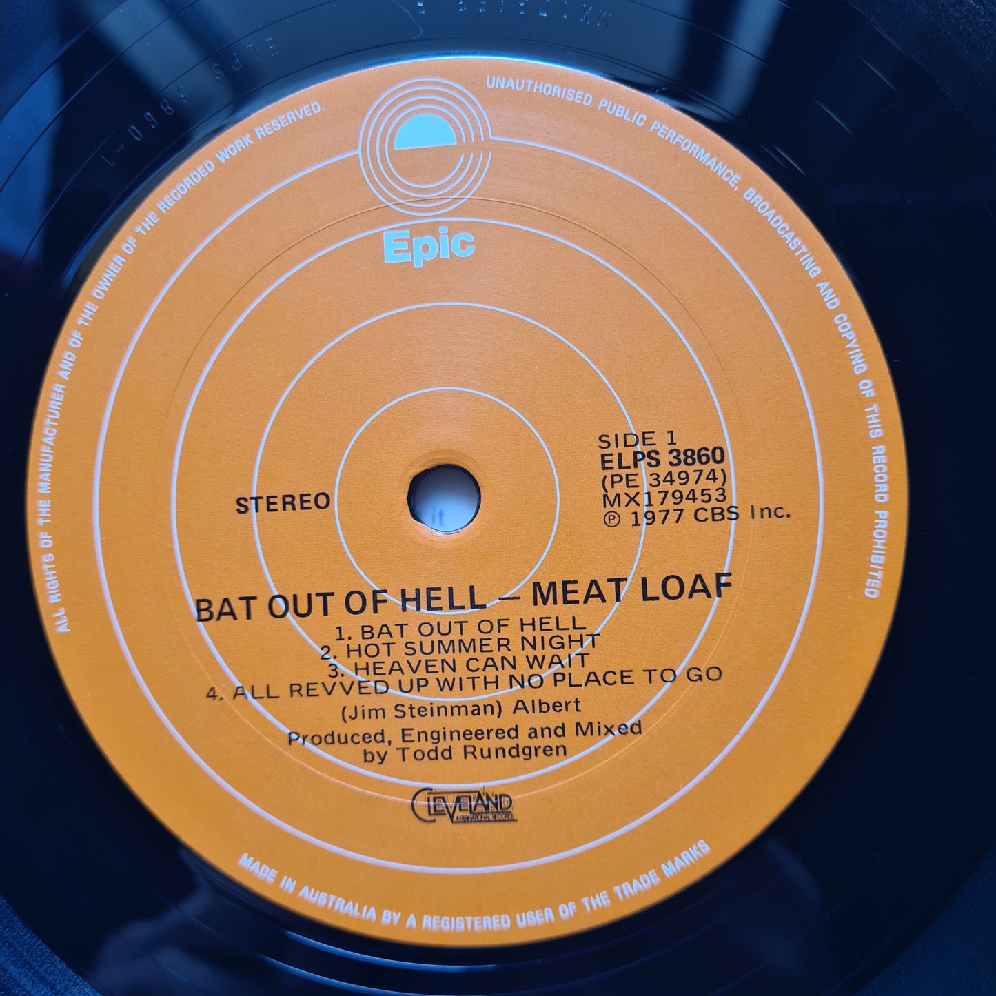 Meat loaf – Bat Out Of Hell - 1977 - Vinyl Record LP