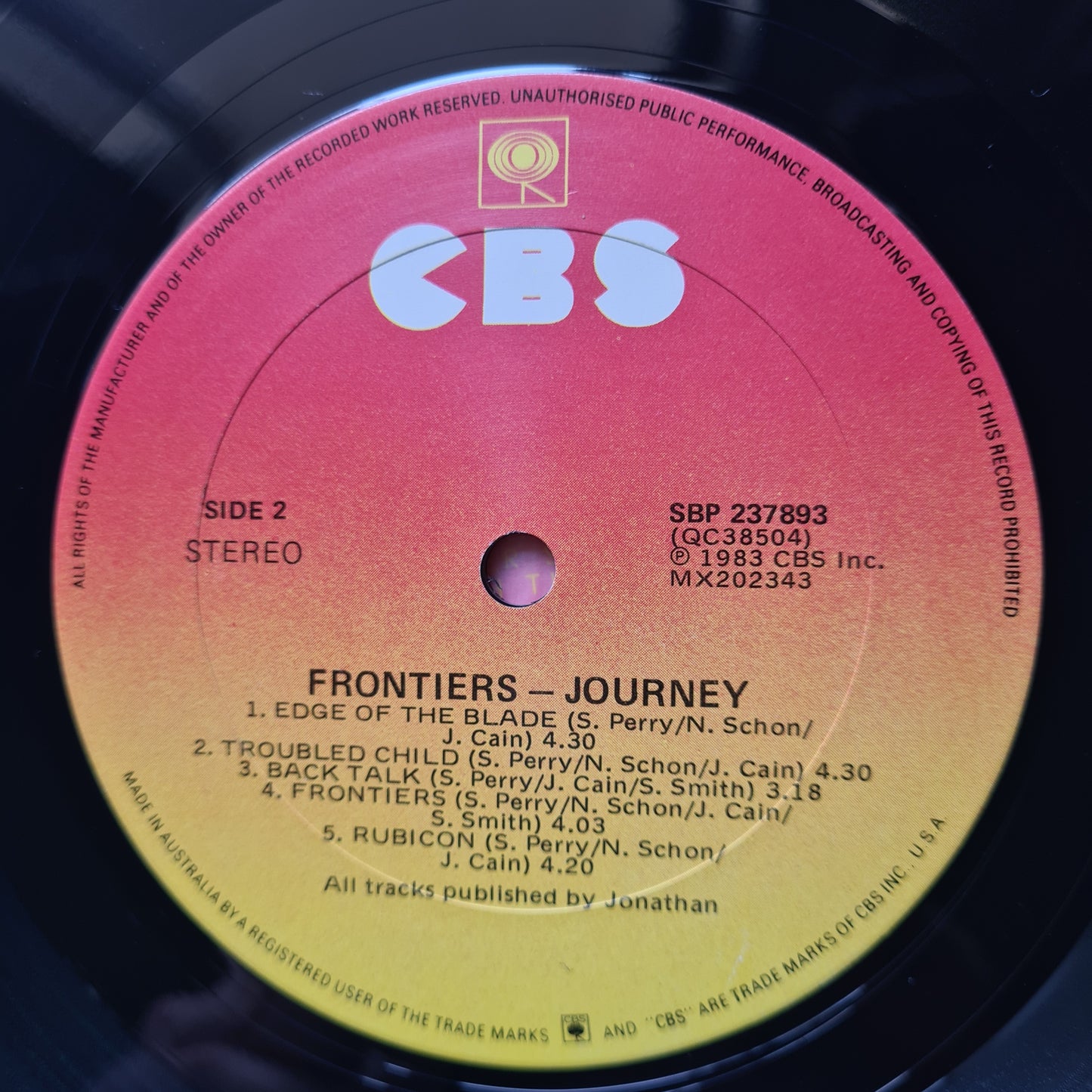 Journey – Frontiers - 1983 - Vinyl Record LP