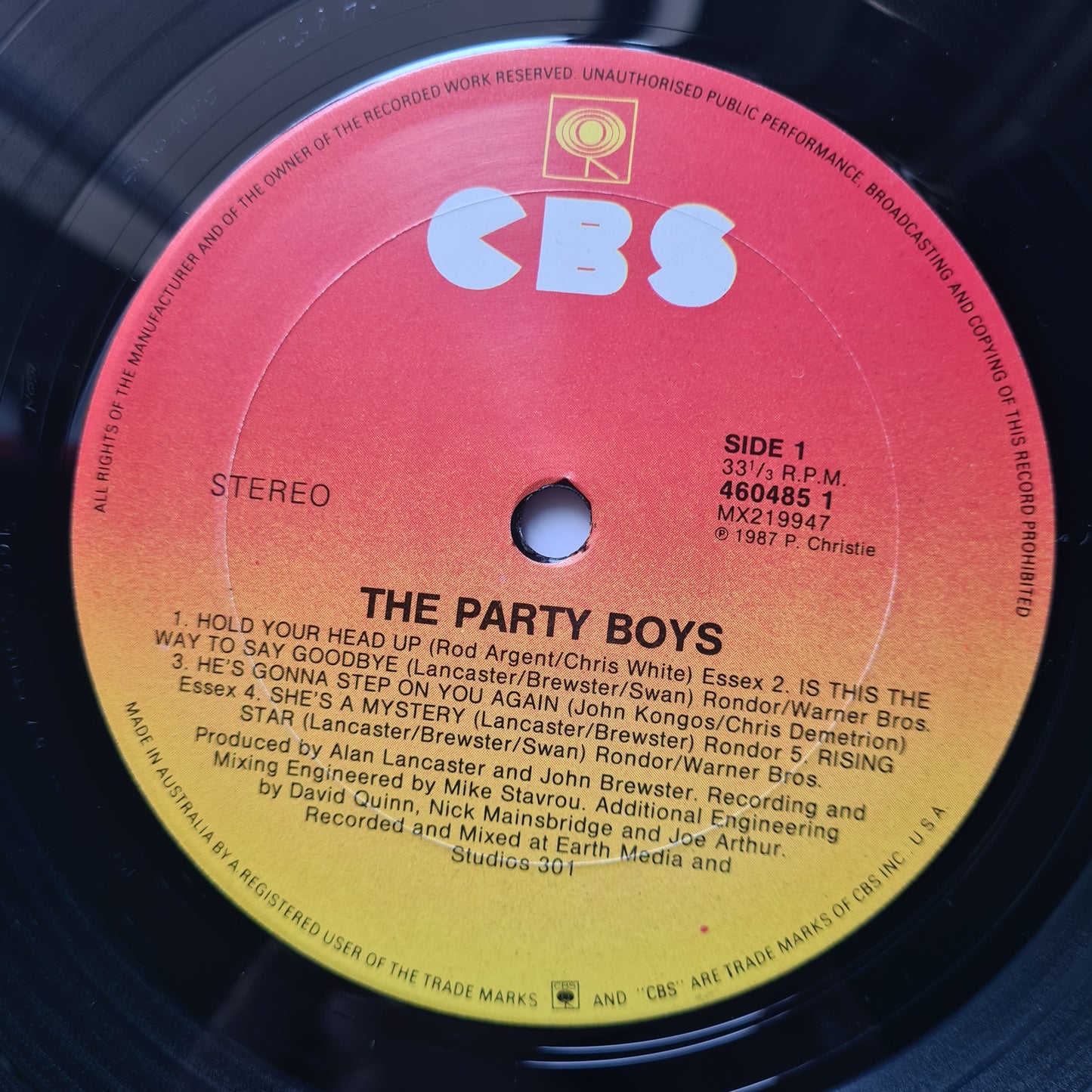 The Party Boys – The Party Boys - 1987 Vinyl Record LP