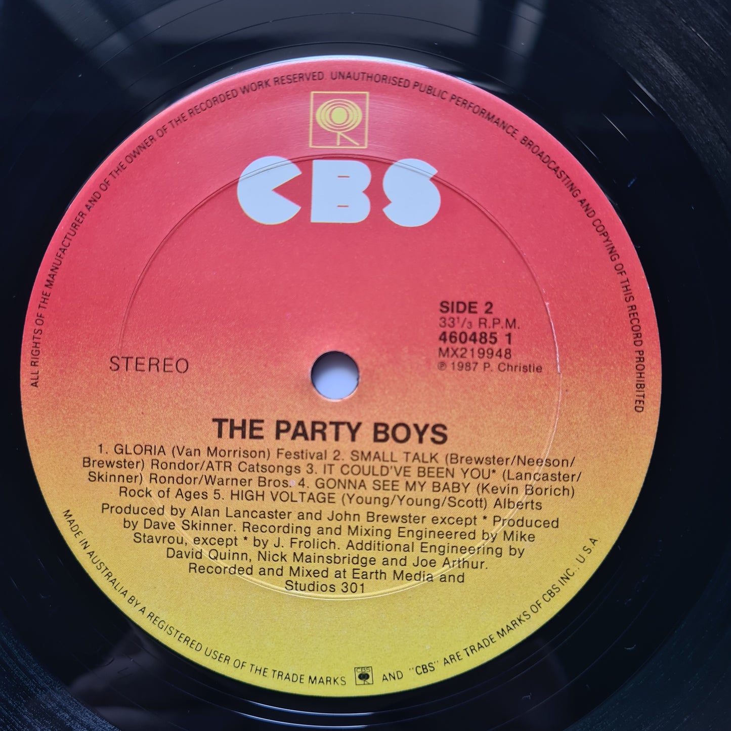 The Party Boys – The Party Boys - 1987 Vinyl Record LP