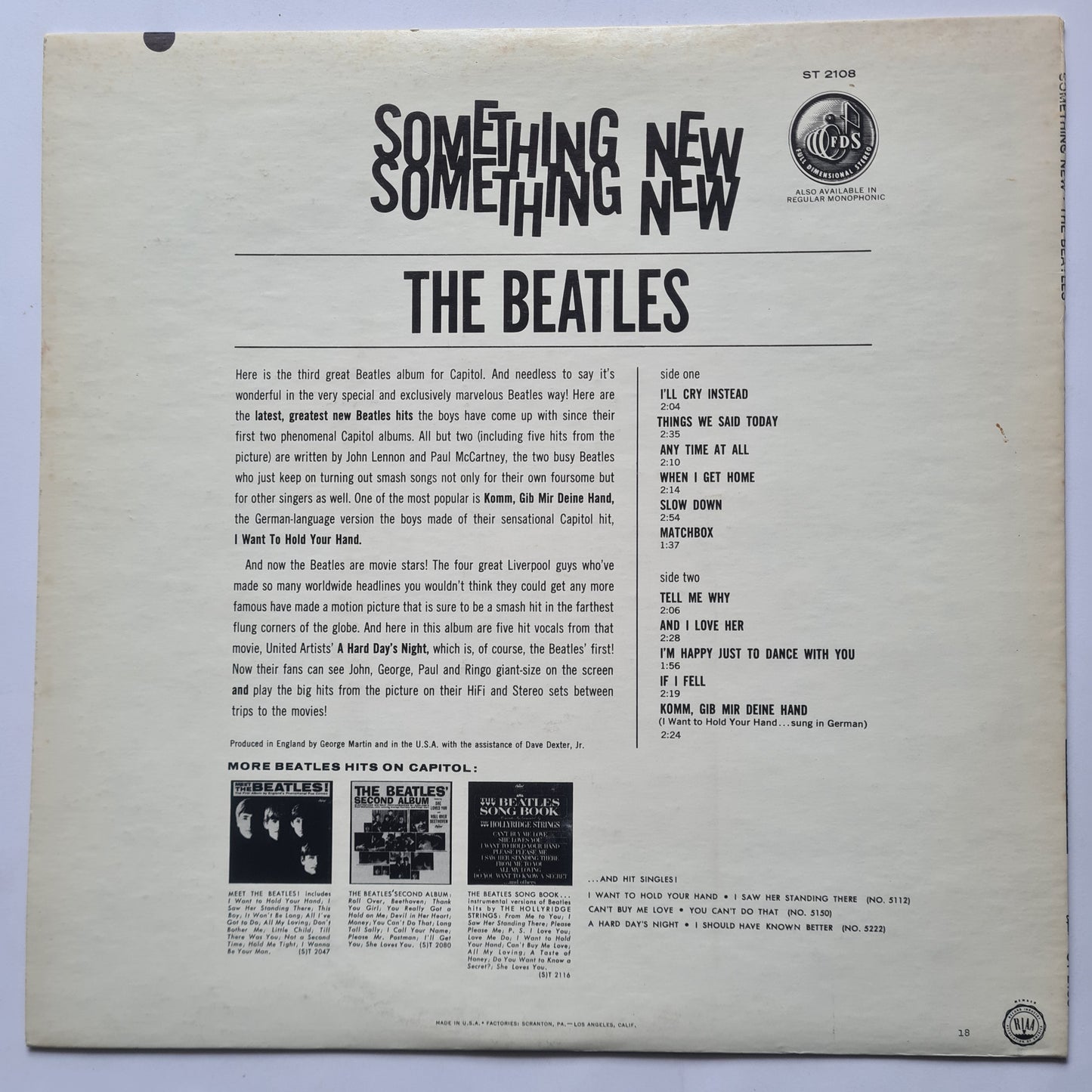 The Beatles – Something New - 1964 (1976 USA Pressing) - Vinyl Record LP