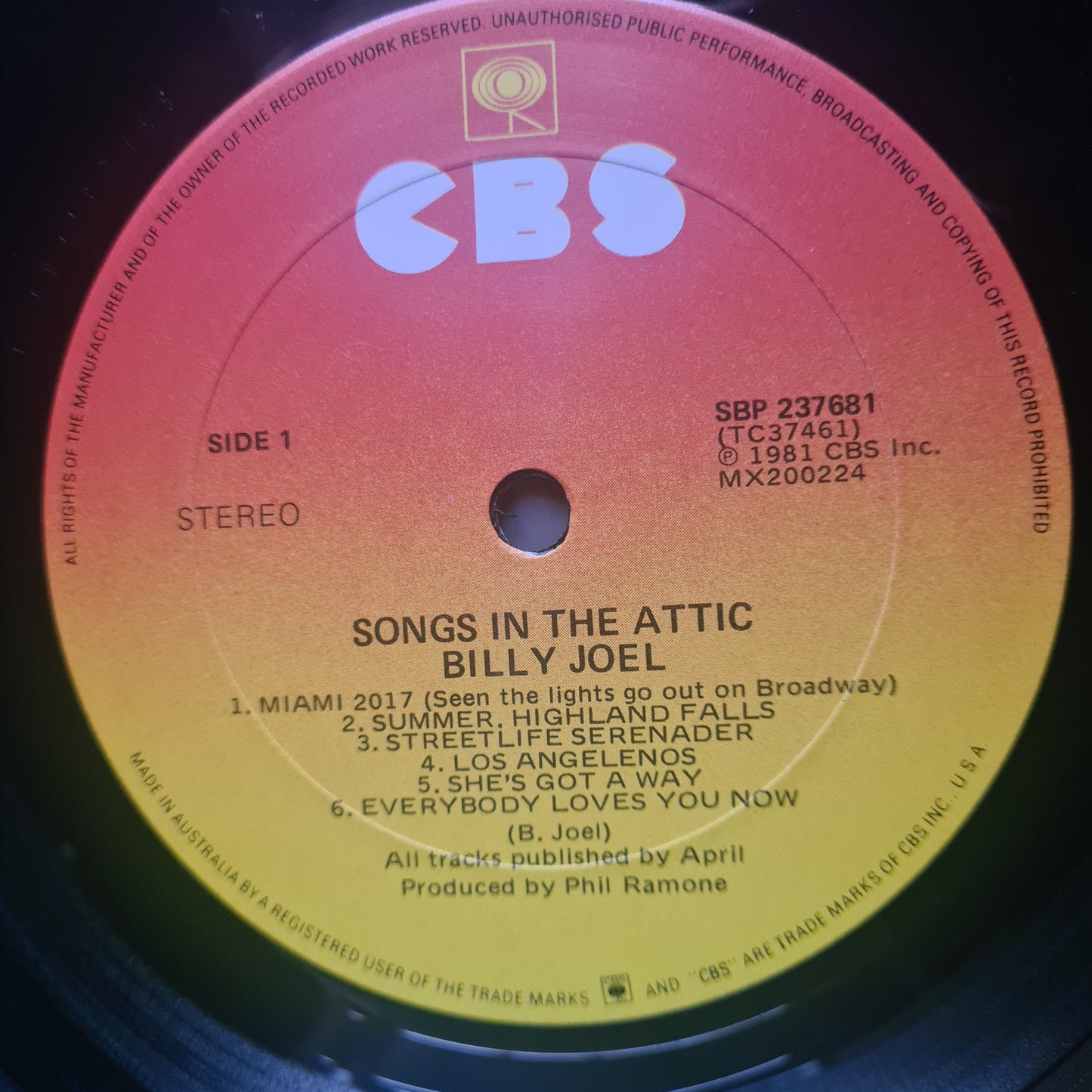 Billy Joel – Songs In The Attic - 1981 (Gatefold) - Vinyl Record LP