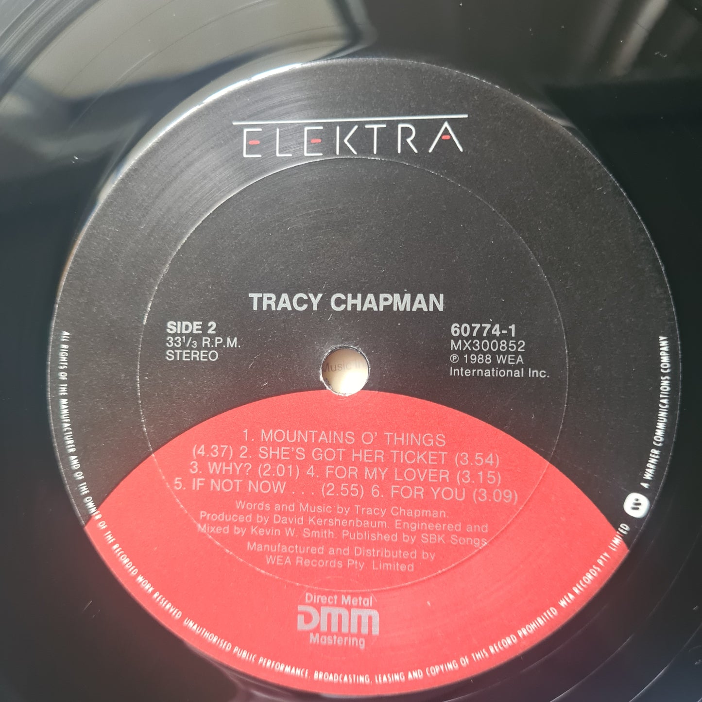 Tracy Chapman – Tracy Chapman - 1988 - European Pressing- Vinyl Record LP (RARE)