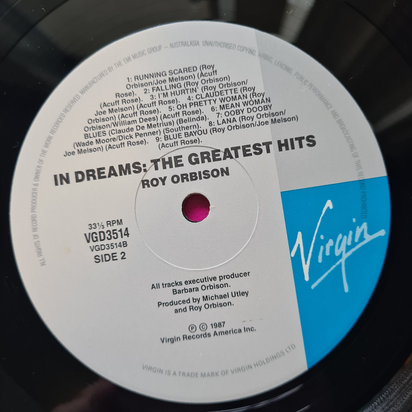 Roy Orbison – In Dreams: The Greatest Hits - 1987 - Vinyl Record