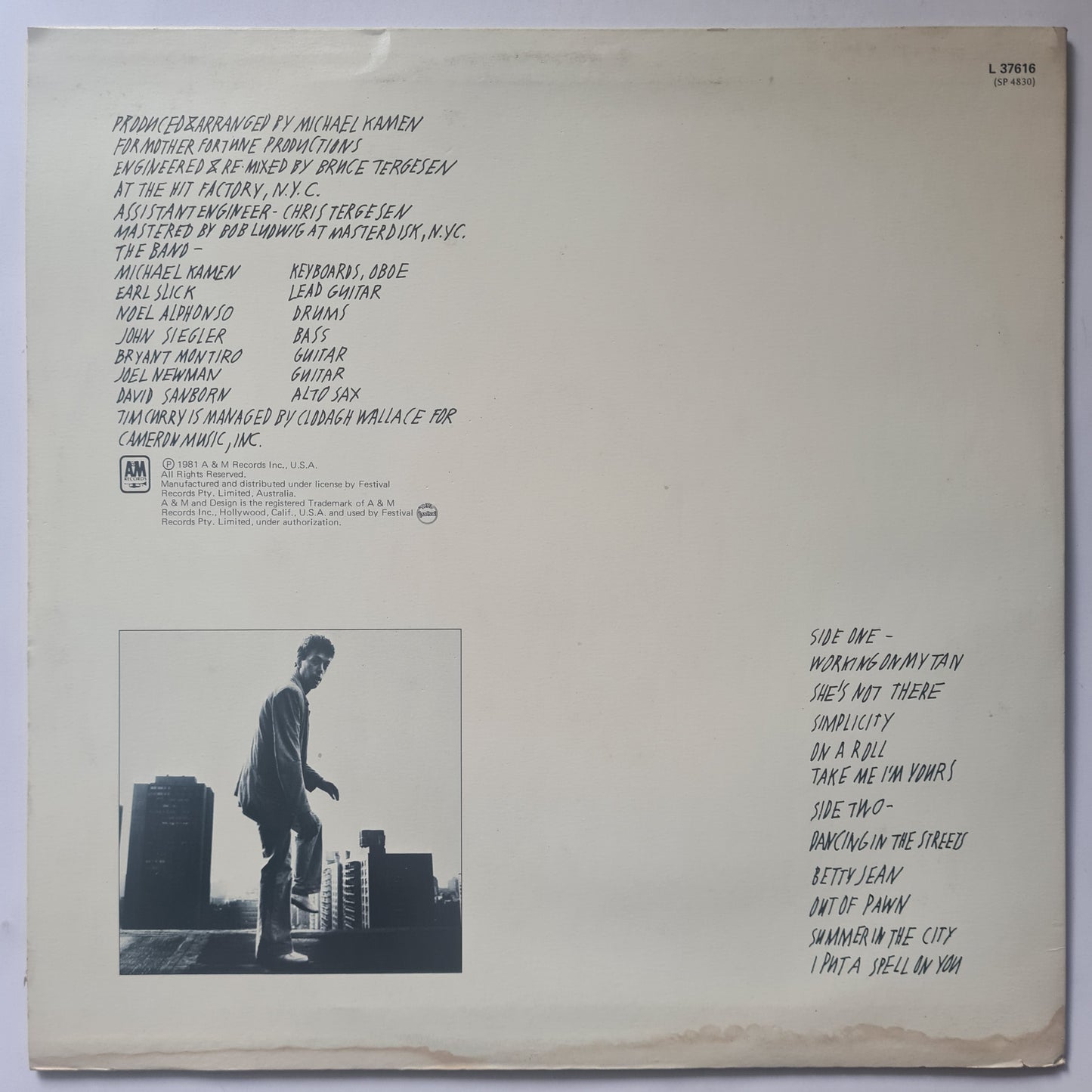 Tim Curry – Simplicity - 1981 - Vinyl Record LP