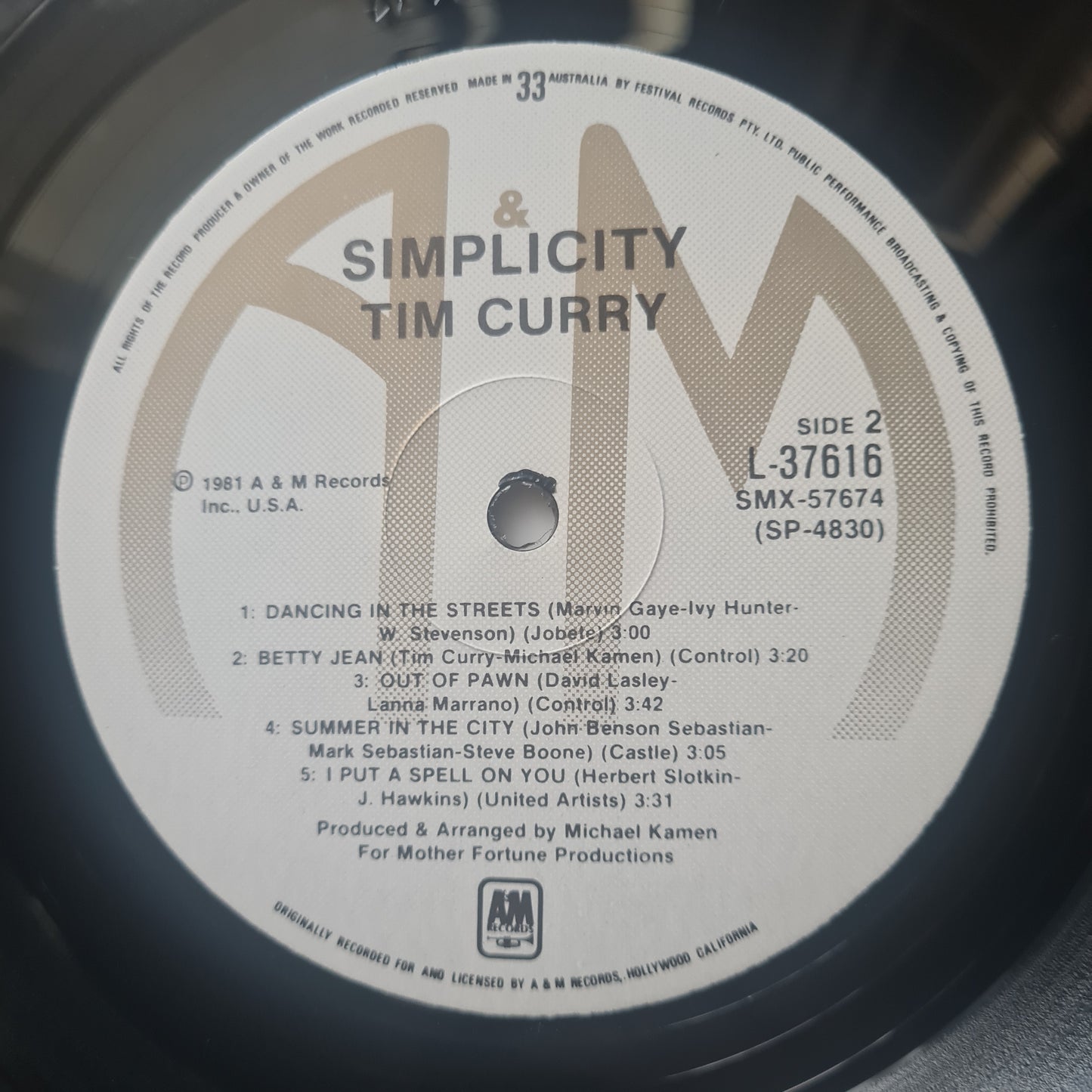 Tim Curry – Simplicity - 1981 - Vinyl Record LP