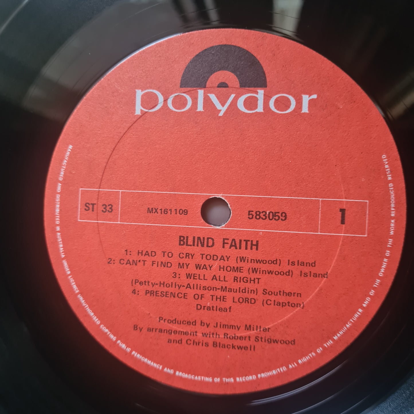 Blind Faith – Blind Faith (Eric Clapton, Steve Winwood, Ginger baker)- 1969 - Vinyl Record LP