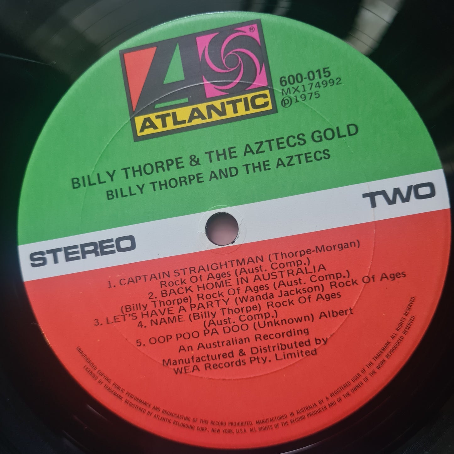 Billy Thorpe & The Aztecs – Gold - 1975 - Vinyl Record LP