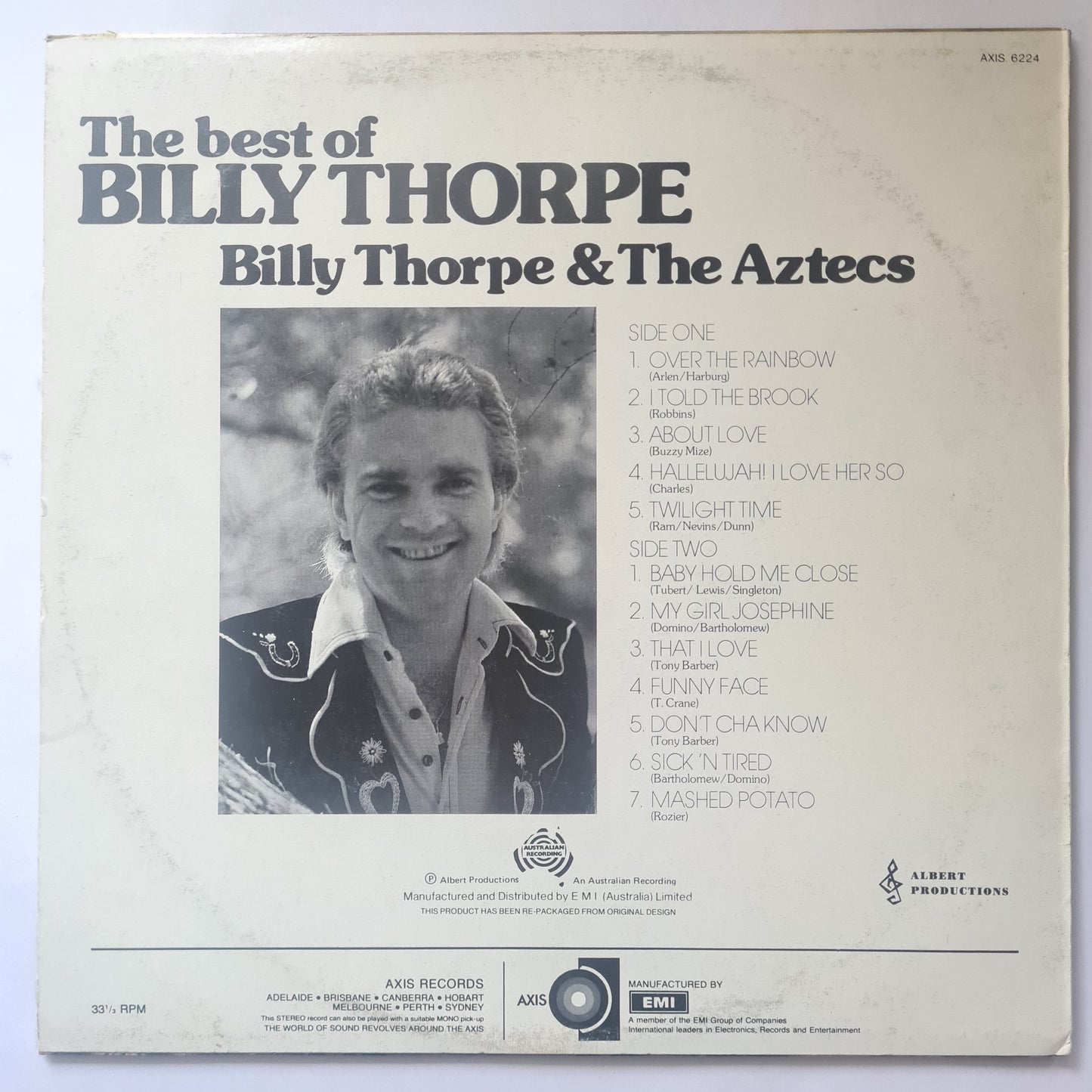 Billy Thorpe & The Aztecs – The Best Of Billy Thorpe - 1980's Pressing - Vinyl Record LP