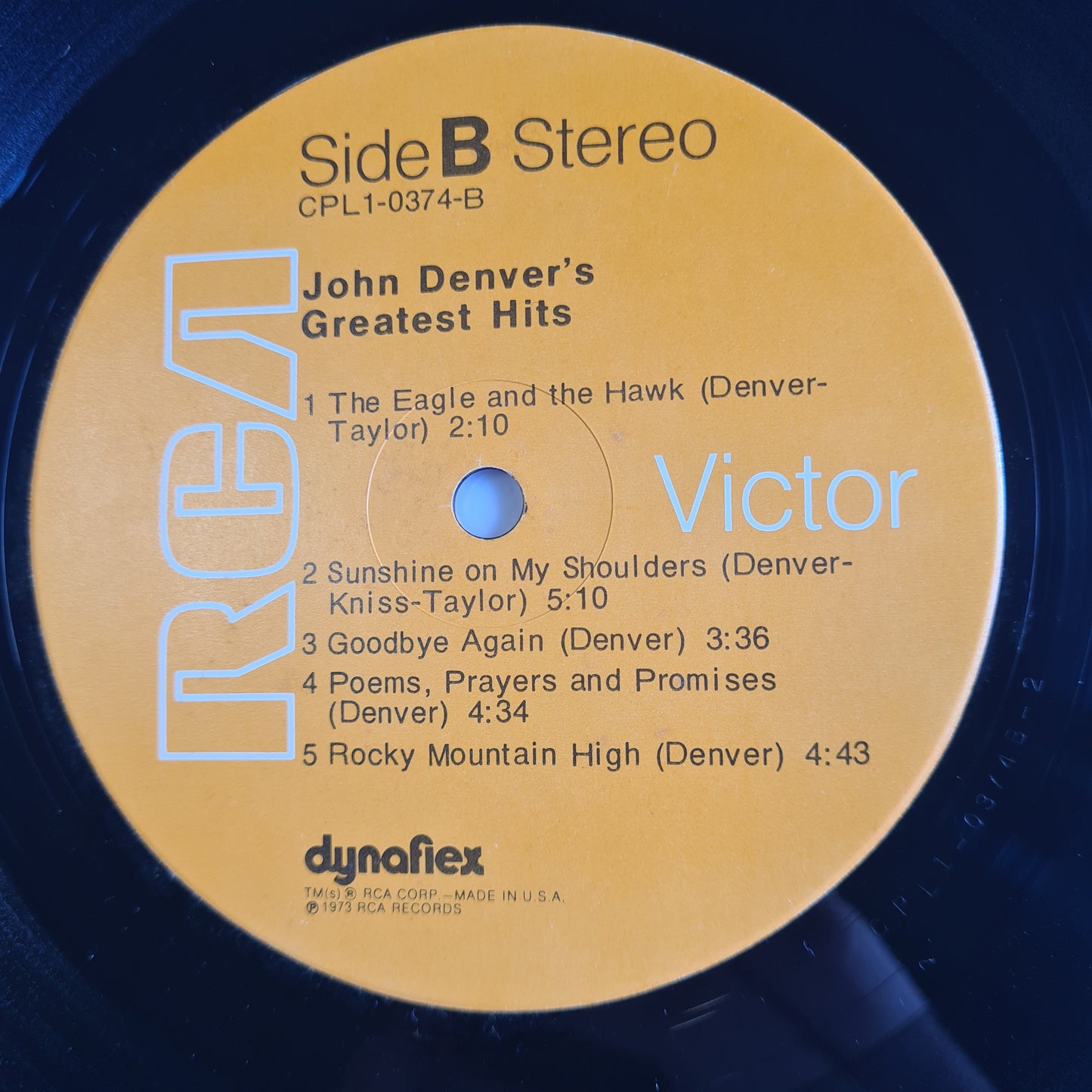 John Denver – John Denver's Greatest Hits - 1973 - Vinyl Record LP