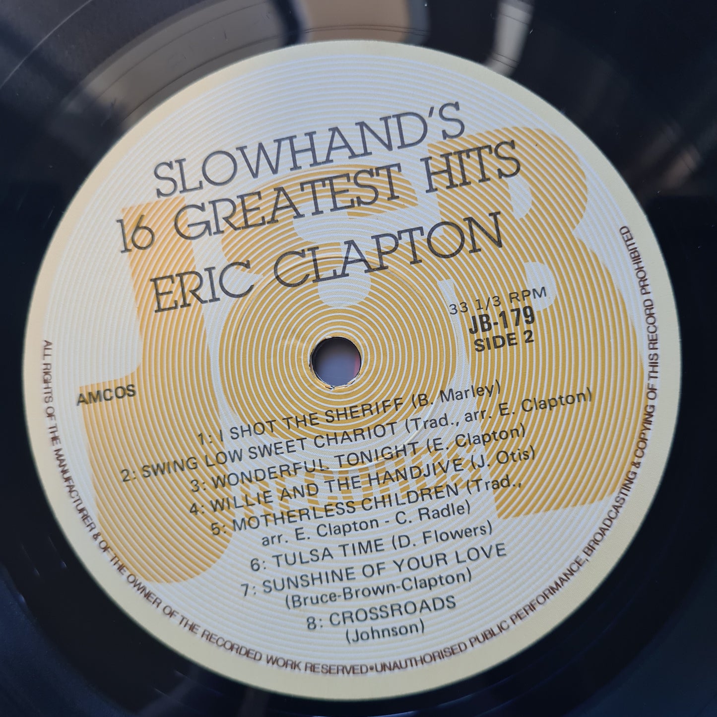 Eric Clapton – Slowhand's 16 Greatest Hits - 1985 - Vinyl Record LP