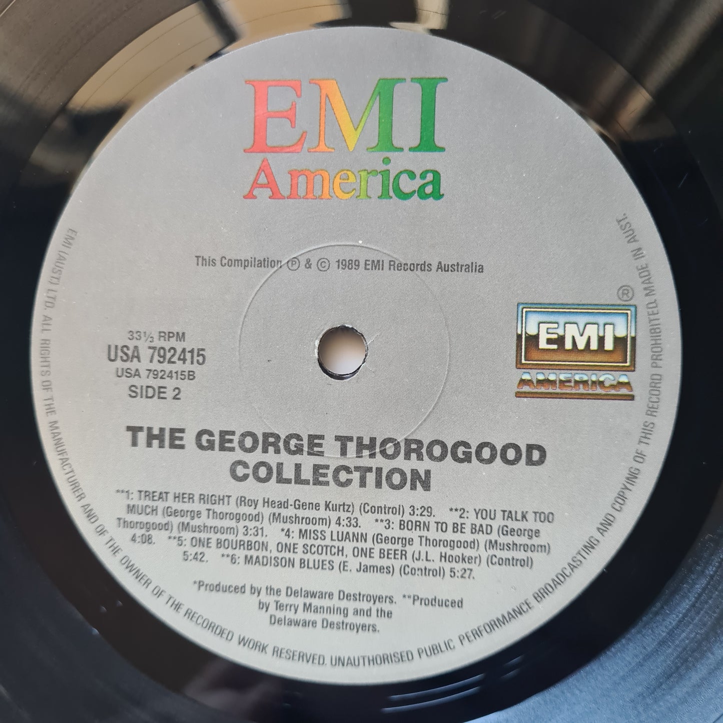 George Thorogood & The Destroyers– The George Thorogood Collection - 1989 - Vinyl Record LP